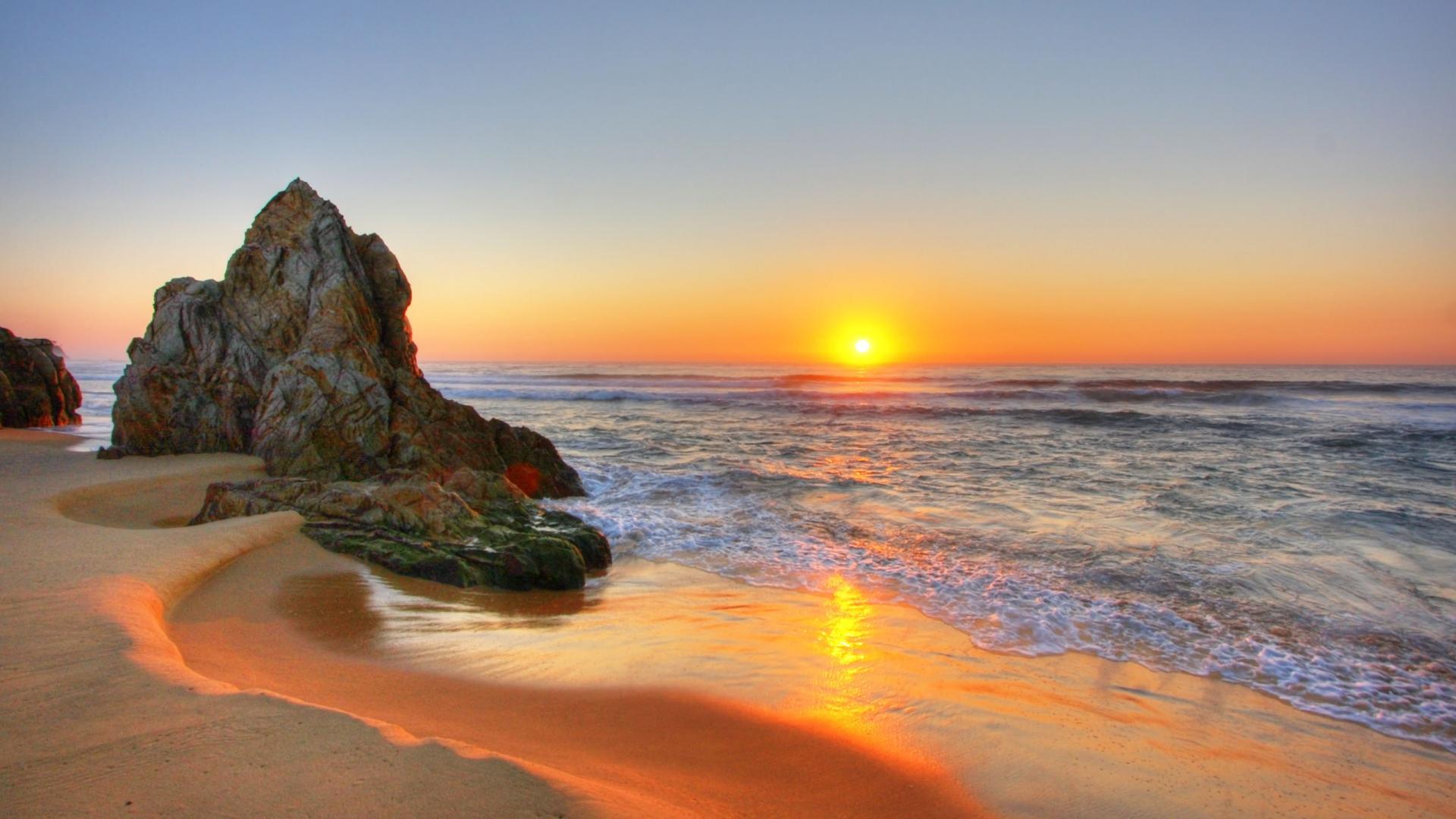 Beach Sunset - HD Wallpaper 