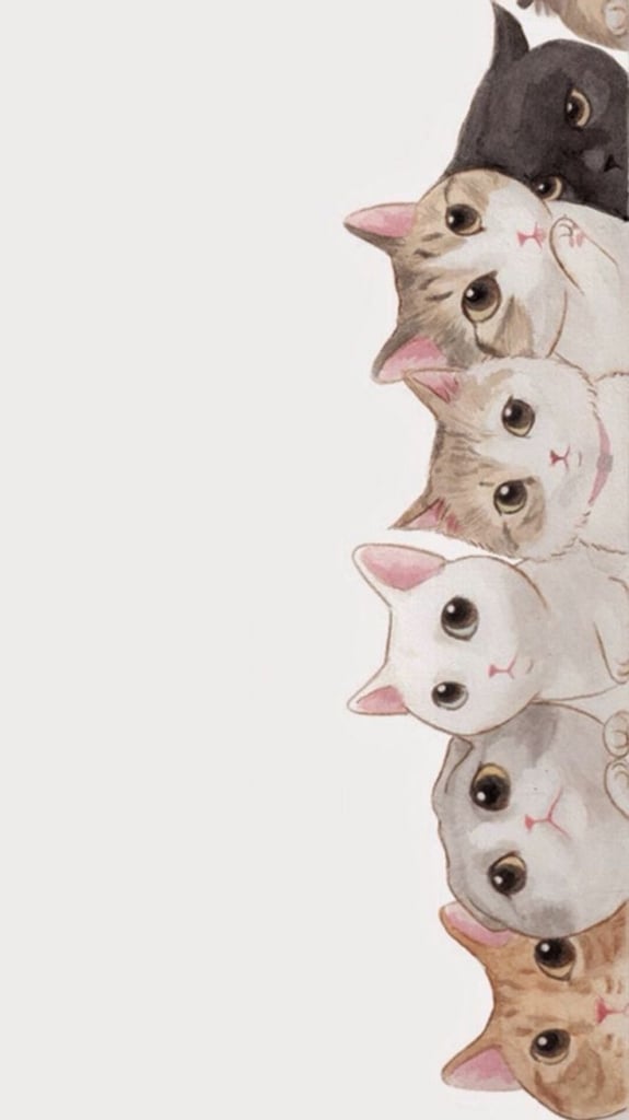 Cartoon Cats Wallpaper - Cute Wallpaper Iphone - 575x1024 Wallpaper -  