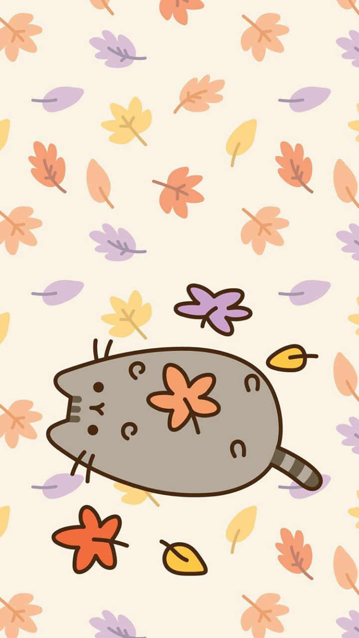 Autumn, Wallpaper, And Leaves Image - Pusheen Wallpaper Fall - HD Wallpaper 