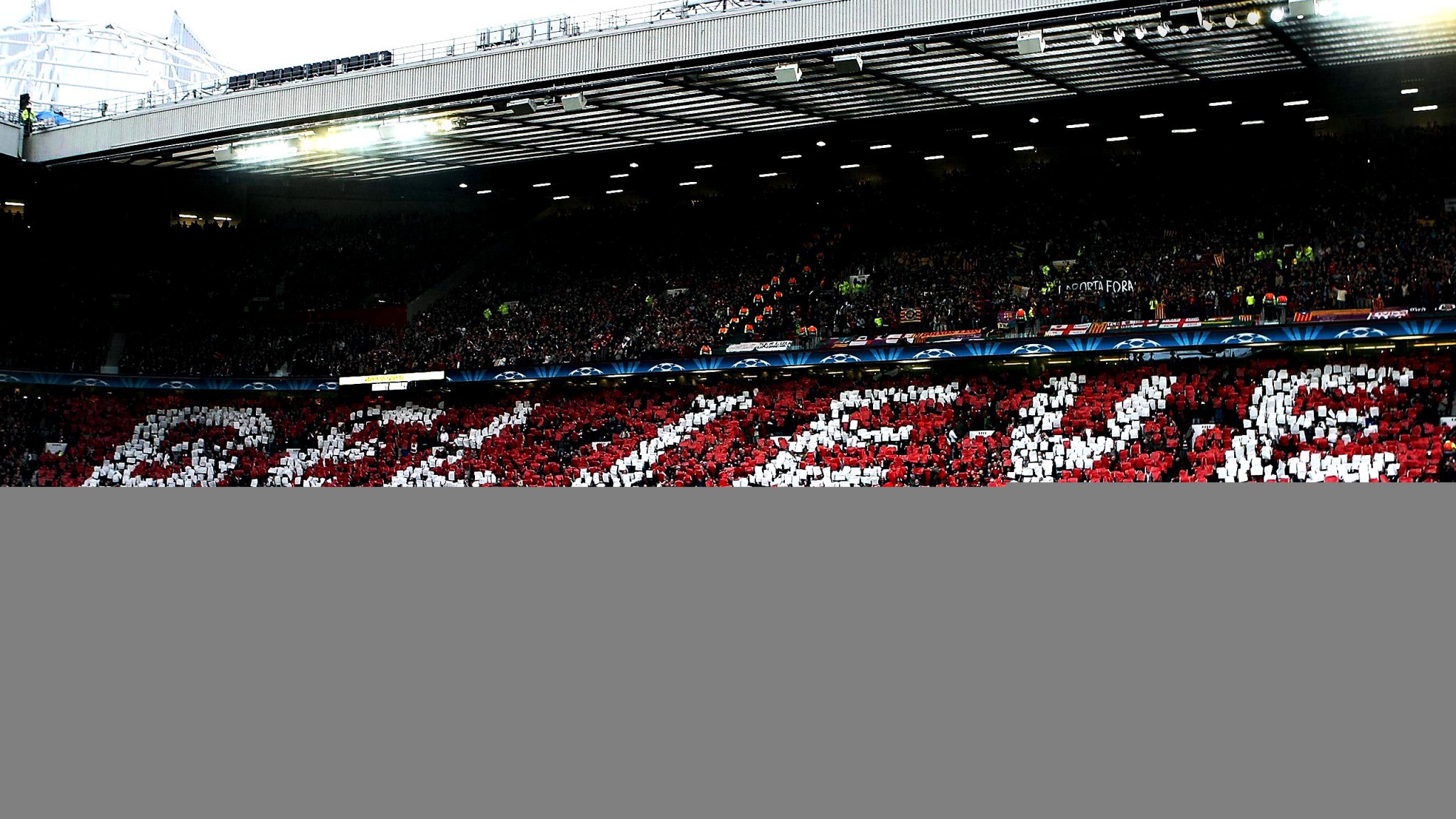 Man Utd Old Trafford Stadium Believe Choreography Wallpaper - Manchester United Wallpaper Hd For Pc - HD Wallpaper 