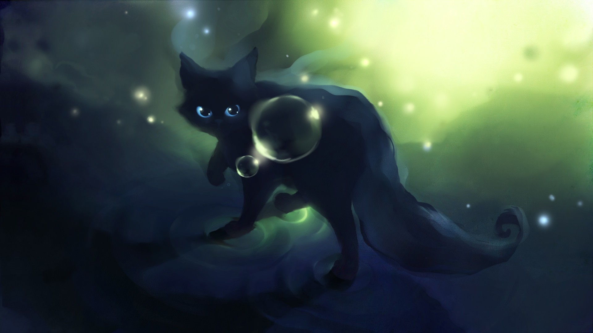 Anime Black Cat Wallpaper Desktop Wallpapers Hd Images - Cute Anime Black Cat - HD Wallpaper 