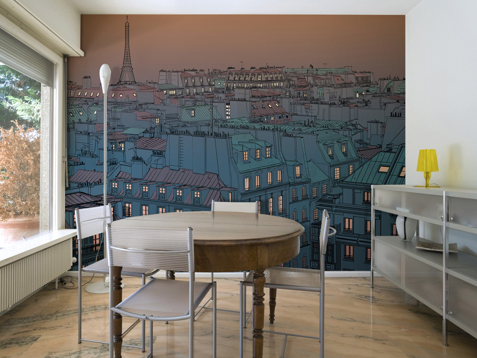 Photo Wallpaper Good Evening Paris - Carta Da Parati Mattoni - HD Wallpaper 