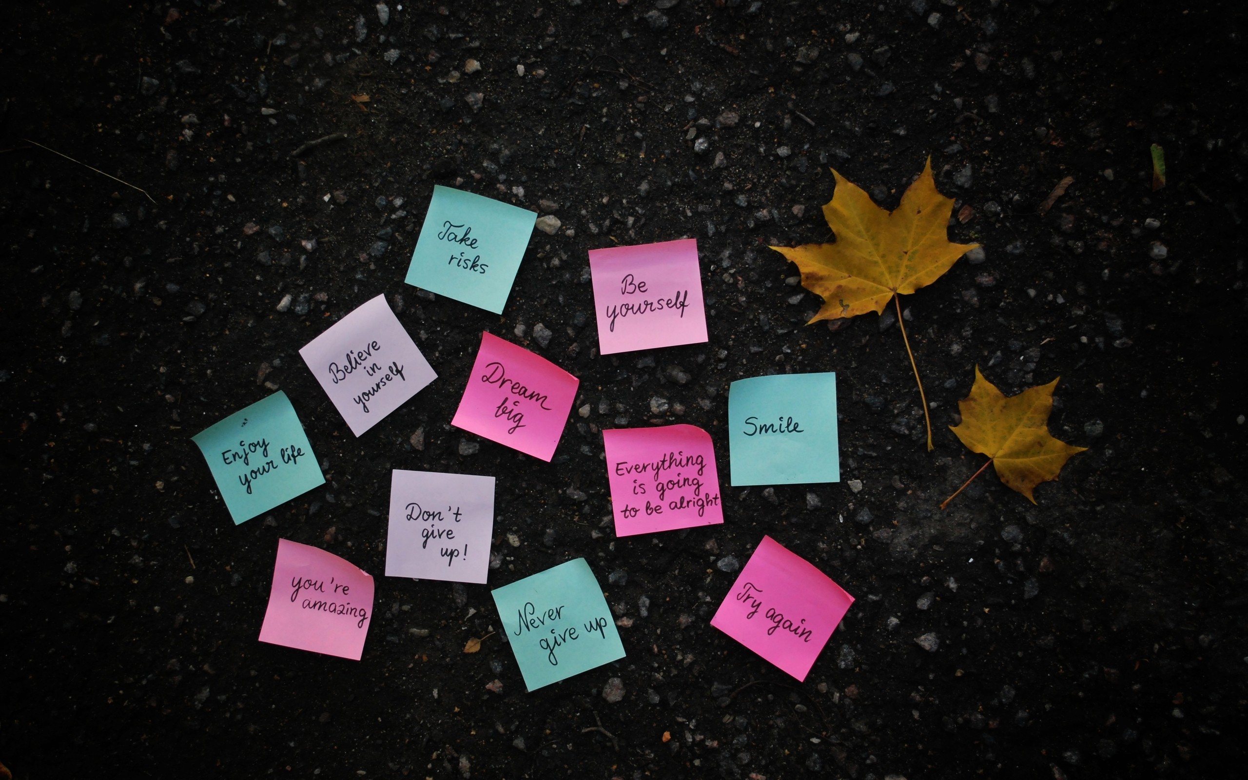 Desktop Background Sticky Notes - HD Wallpaper 