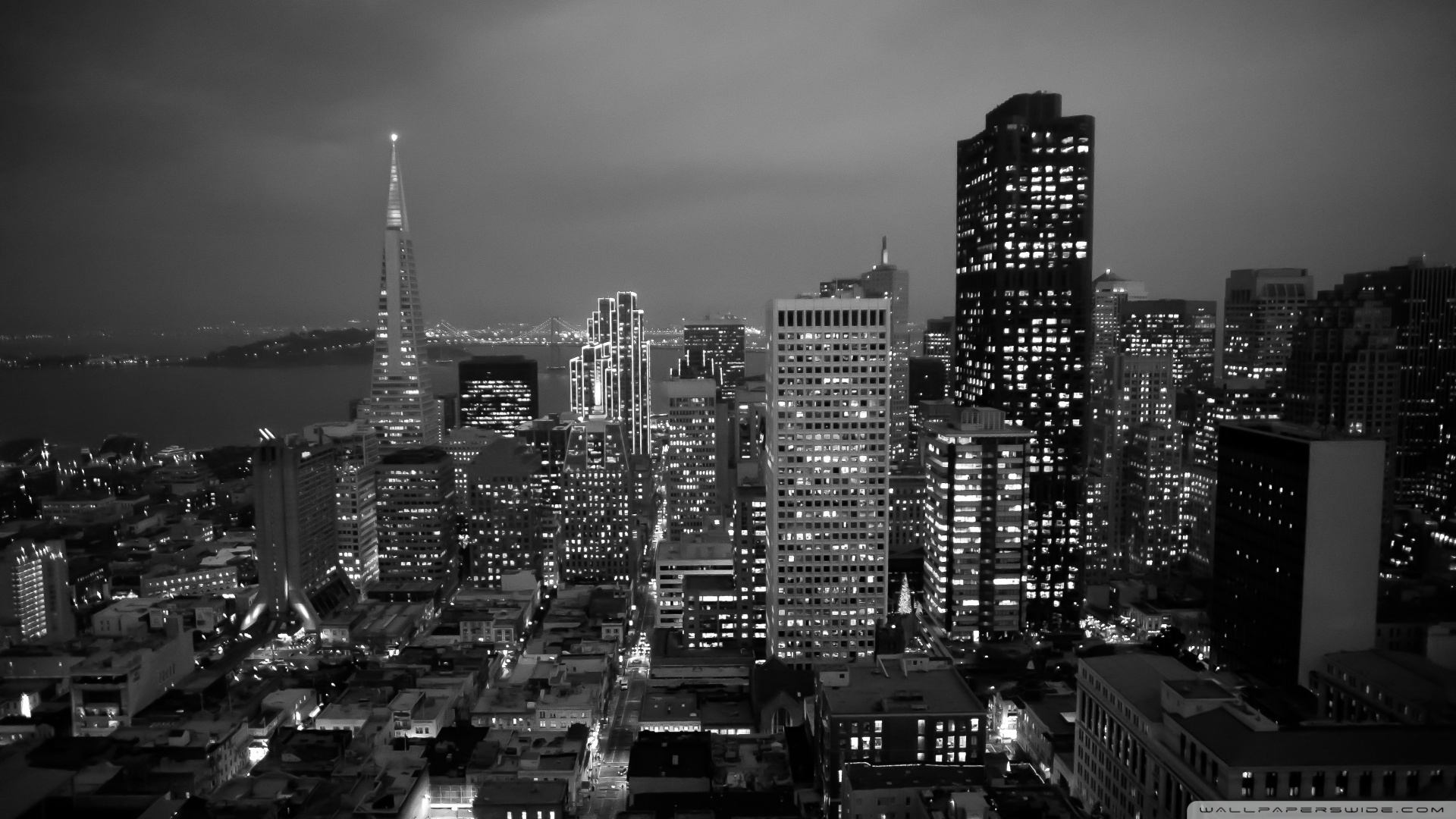 Black And White Cityscape Hd - HD Wallpaper 