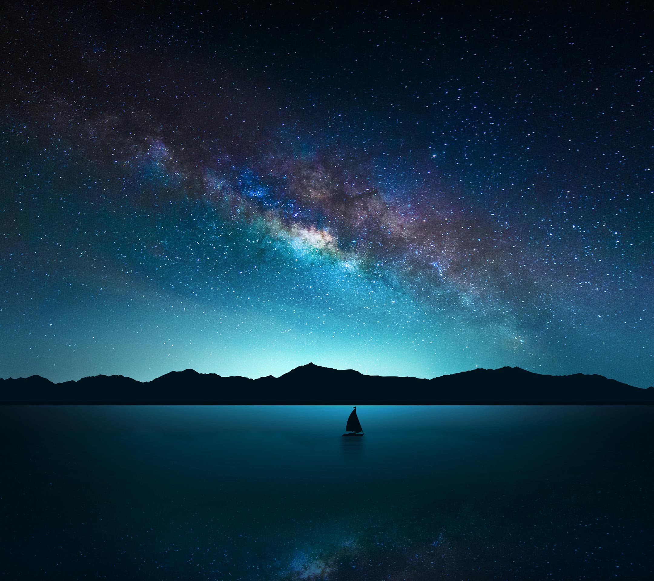 35 Elegant Qhd Wallpapers For Lg G3 [enhancing Gracefulness - Sailboat Under The Stars - HD Wallpaper 