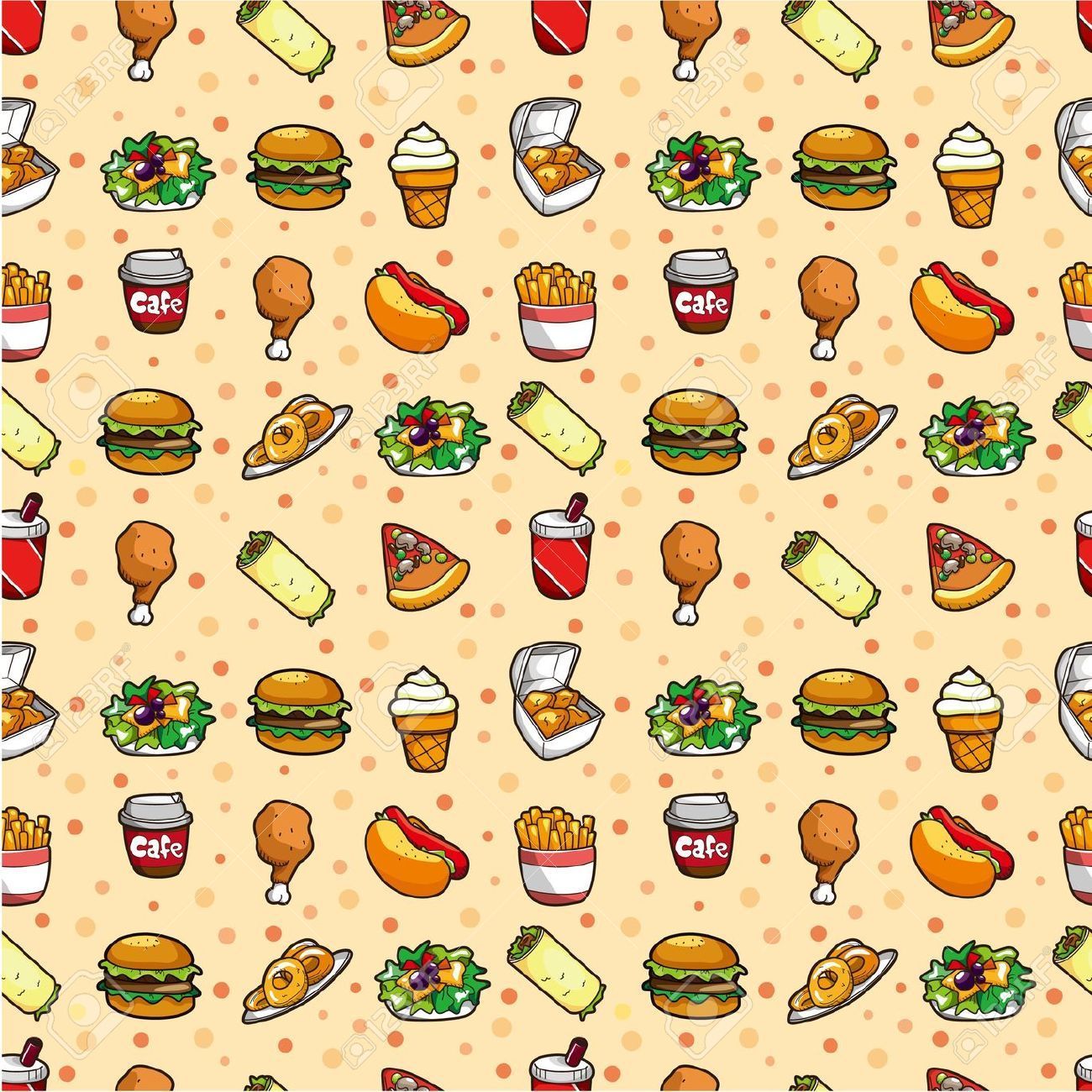Food Wallpapers Cartoon - Illustration - HD Wallpaper 