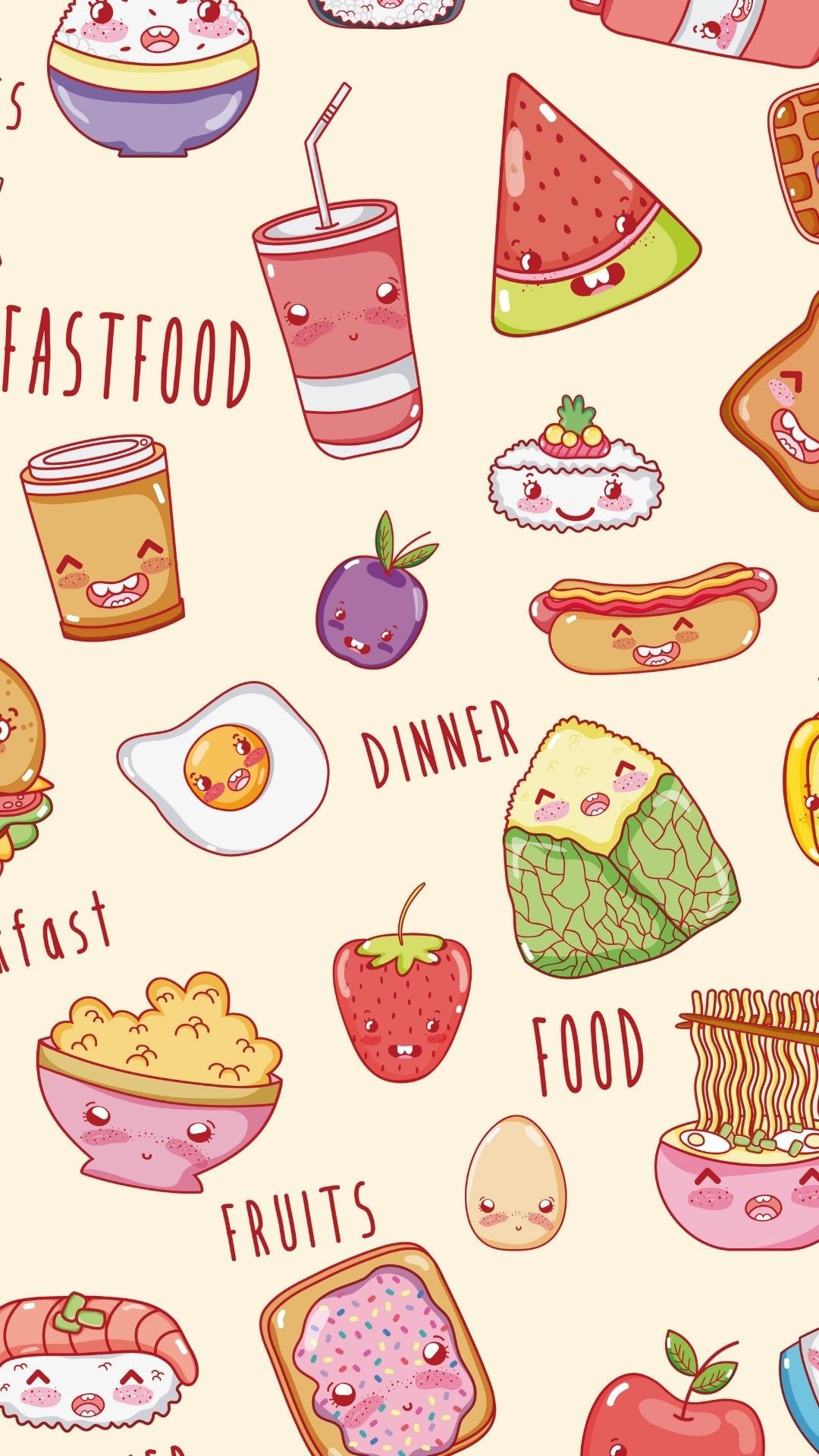 Comida Food Wallpaper, Teen Wallpaper, Kawaii Wallpaper, - Food Background Cartoon Free - HD Wallpaper 