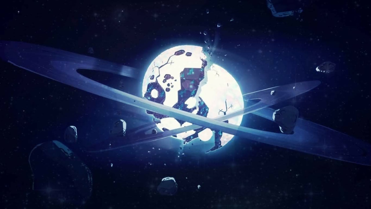 Space, Wallpaper, And Steven Universe Image - Planet Broken In Half - HD Wallpaper 