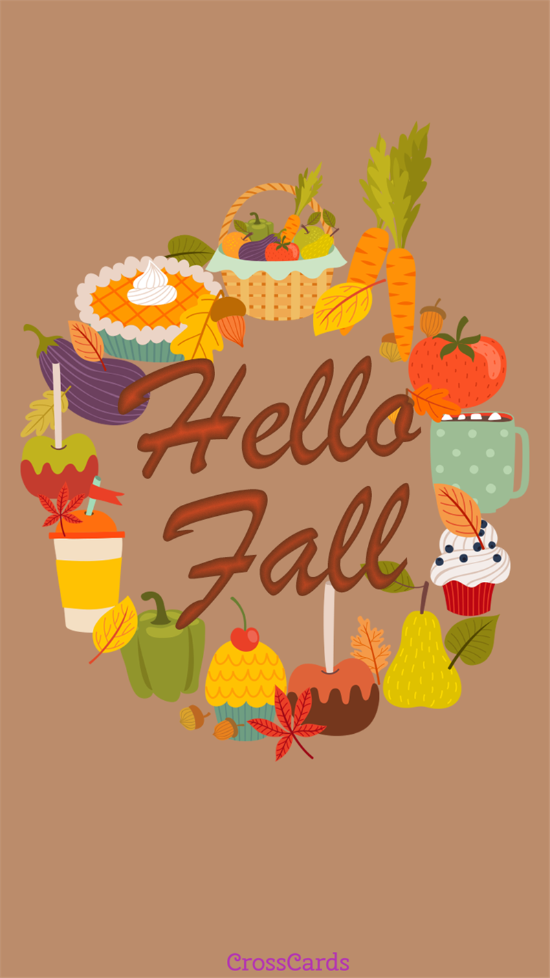Fall Foods Mobile Phone Wallpaper - Hello Kitty Font - HD Wallpaper 