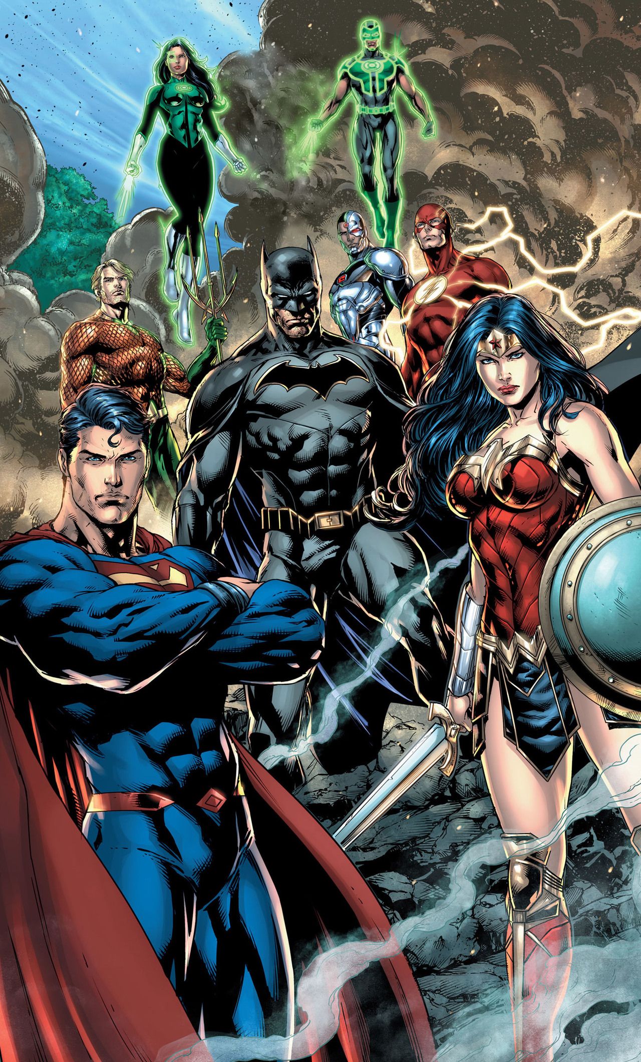 Justice League Dc Comic Art Iphone 6 Hd 4k Wallpapers - Justice League Vs Suicide Squad #5 - HD Wallpaper 