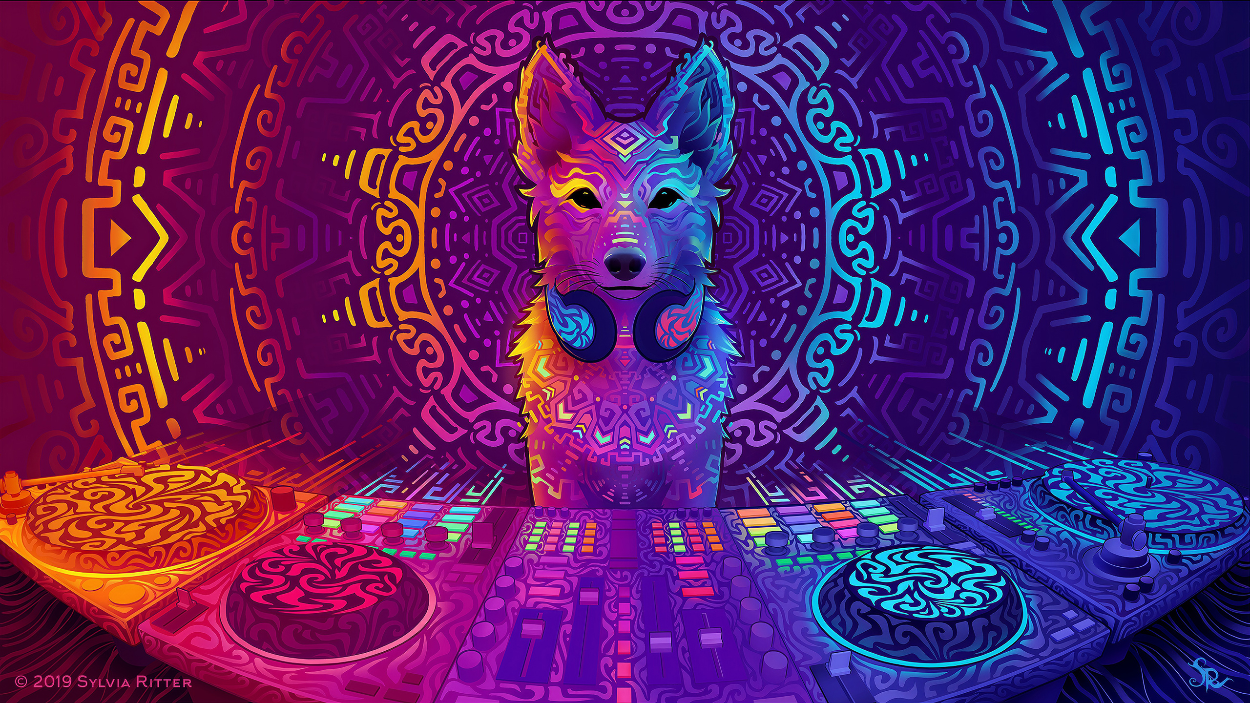 Wallpaper Of Colors, Dj, Wolf, Music Background & Hd - Ubuntu  Disco  Dingo - 2560x1440 Wallpaper 