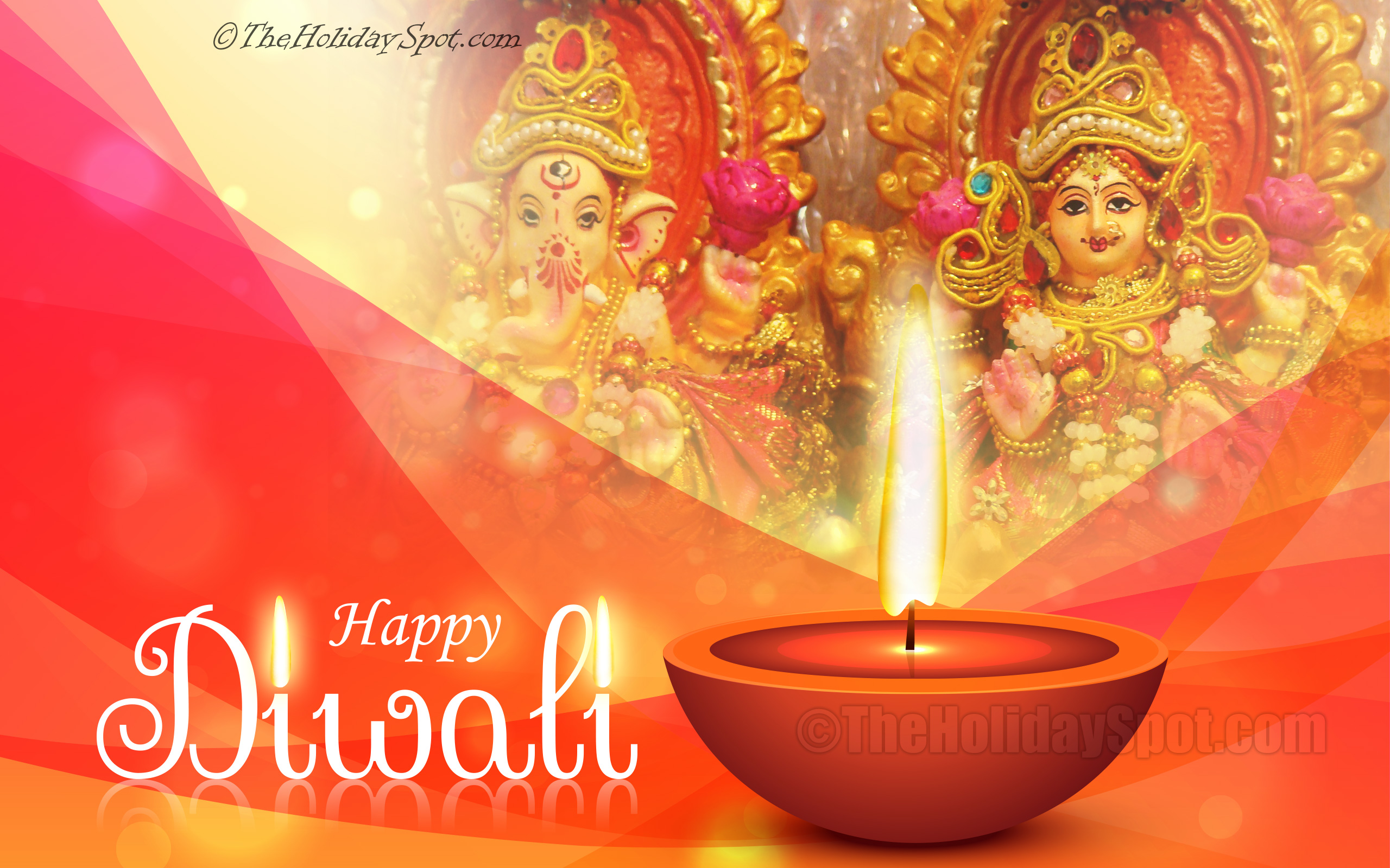 Hd Diwali Wallpaper Of Lakshmi And Ganesh - Happy Diwali - HD Wallpaper 