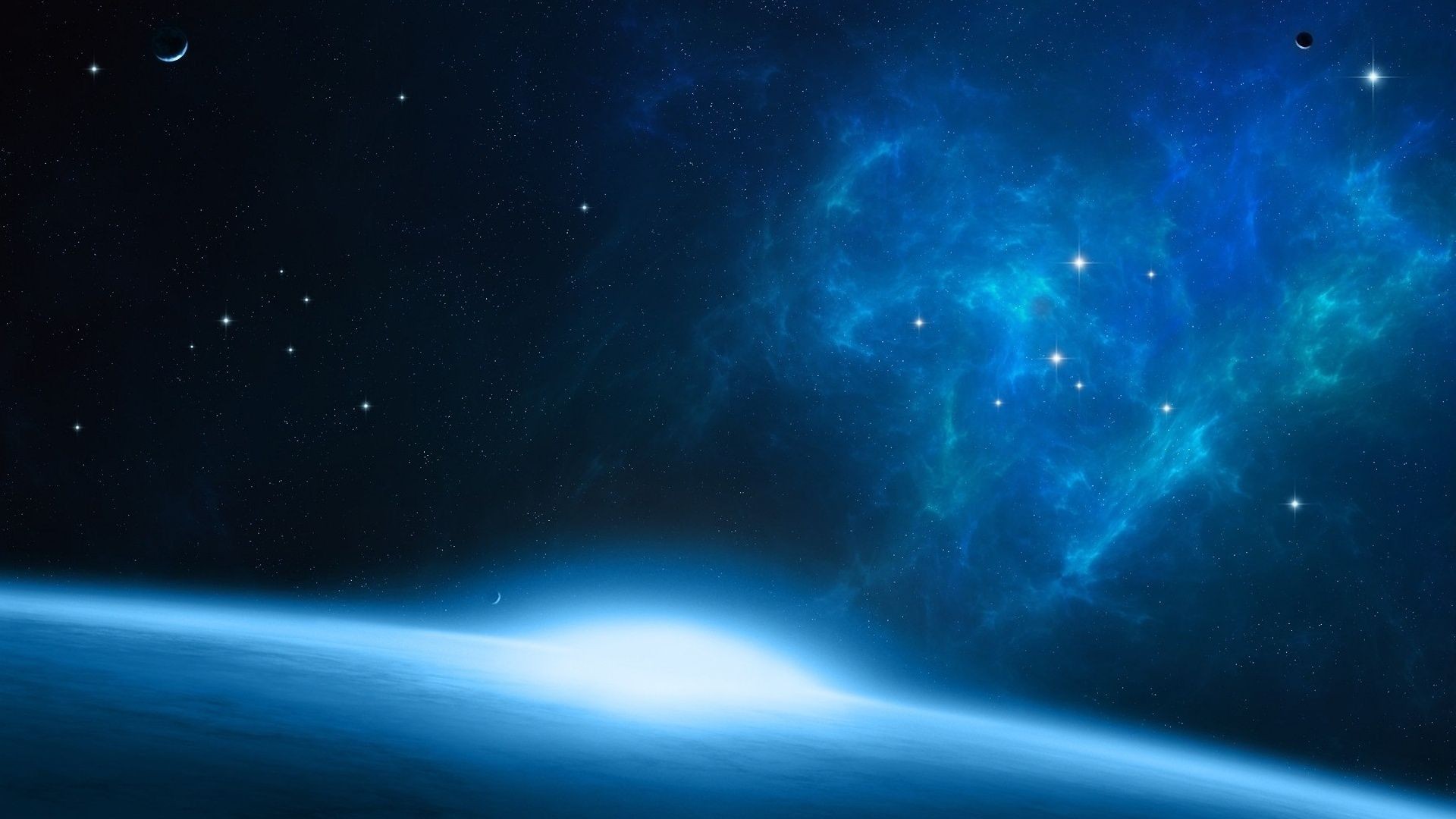 1920x1080, Blue Space Wallpaper 
 Data Id 17348 
 Data - Hd Wallpaper Blue Space - HD Wallpaper 