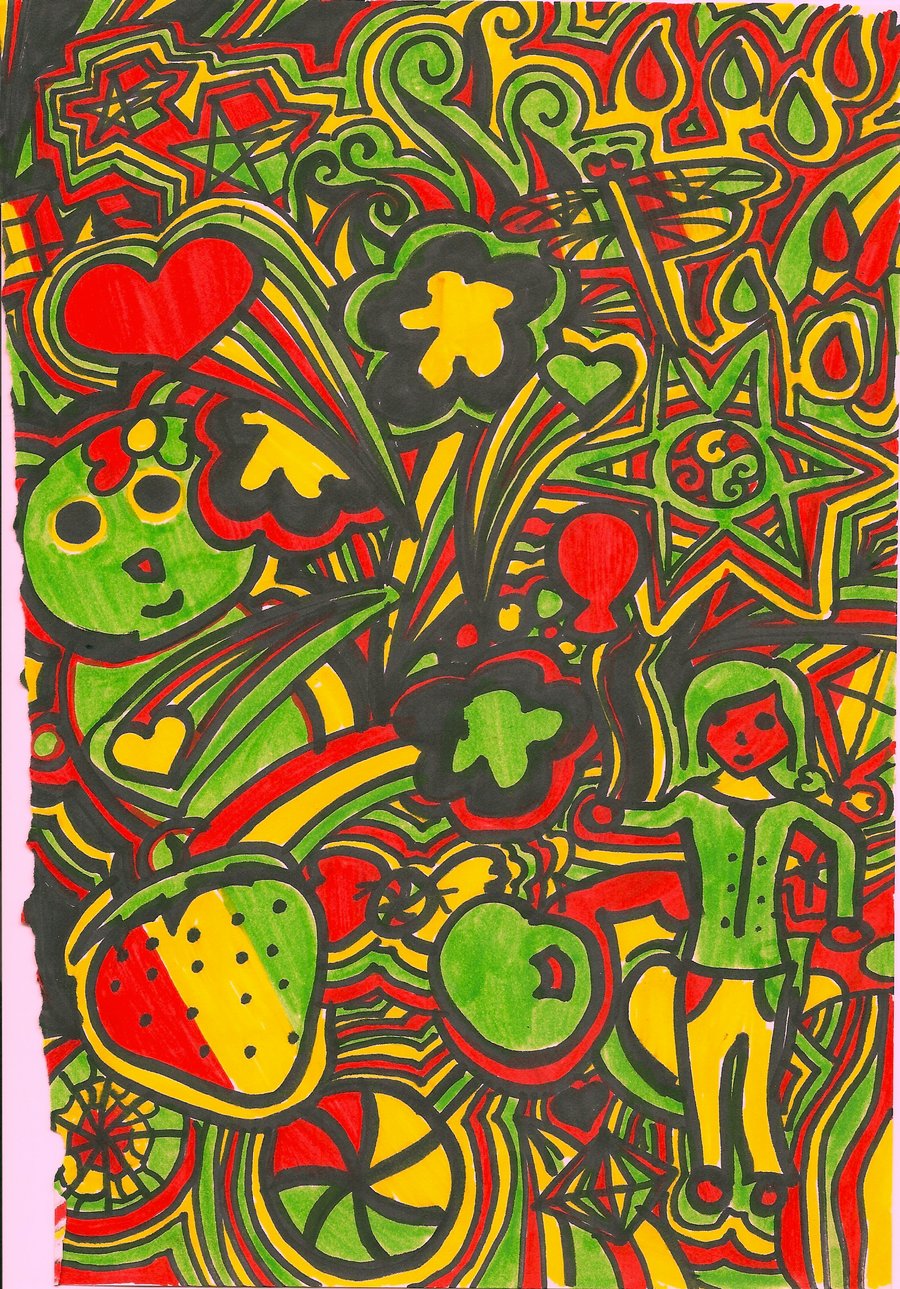 Rasta Doodle Hd Wallpaper - Fondos De Pantalla Rastafari - HD Wallpaper 