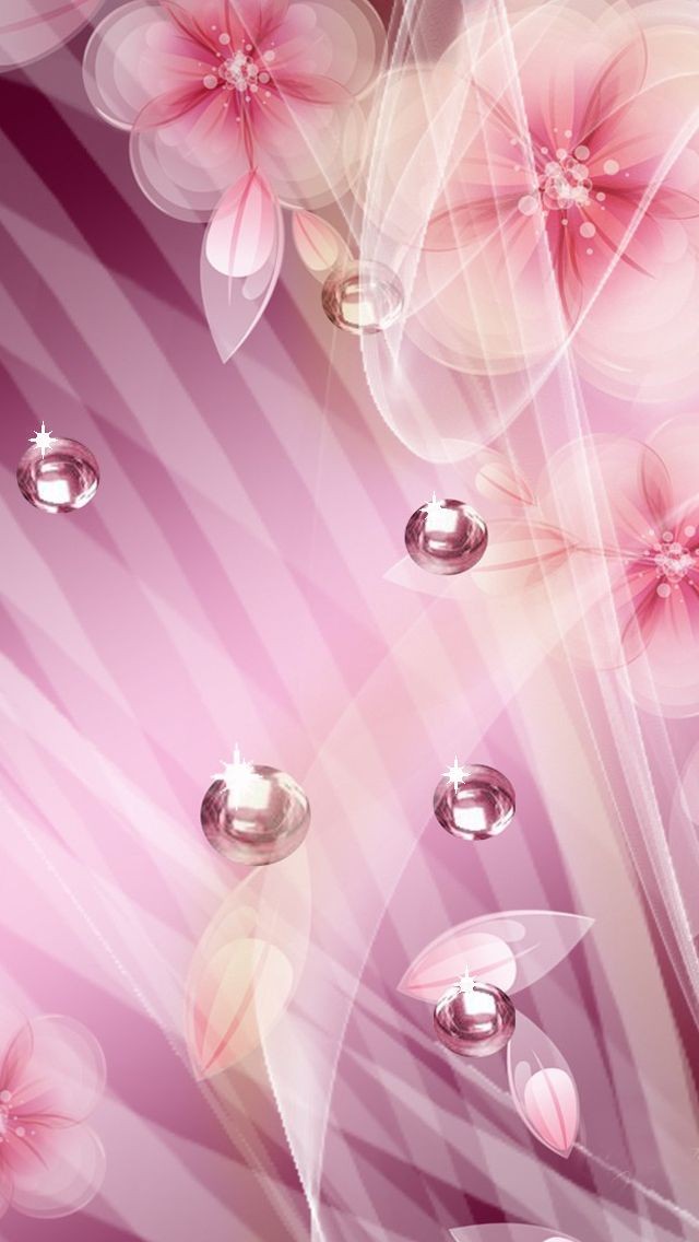 Pretty Feminine Pink Purple Sparkle Flowers Iphone - Feminine Wallpaper For  Phone - 640x1136 Wallpaper 