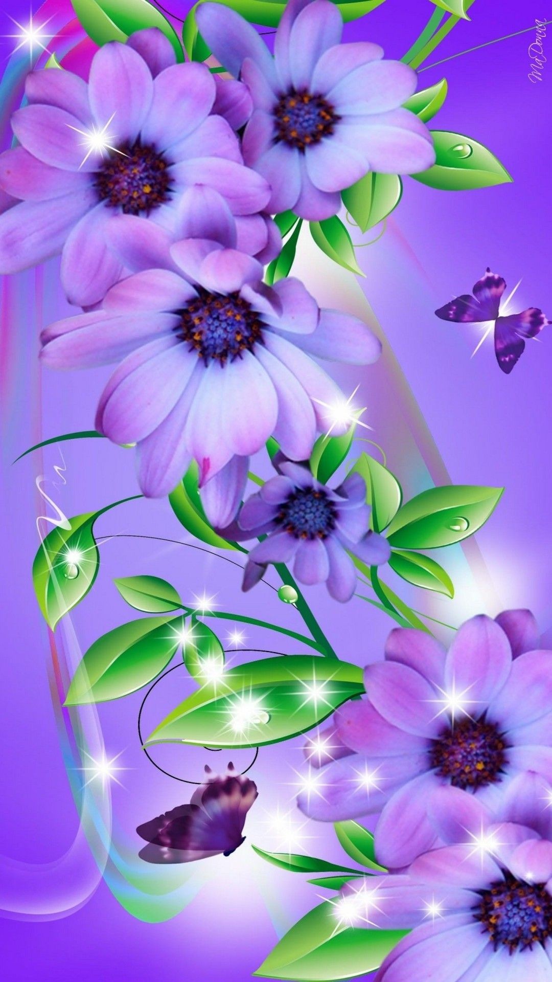 Flower And Butterfly Wallpaper Hd - HD Wallpaper 