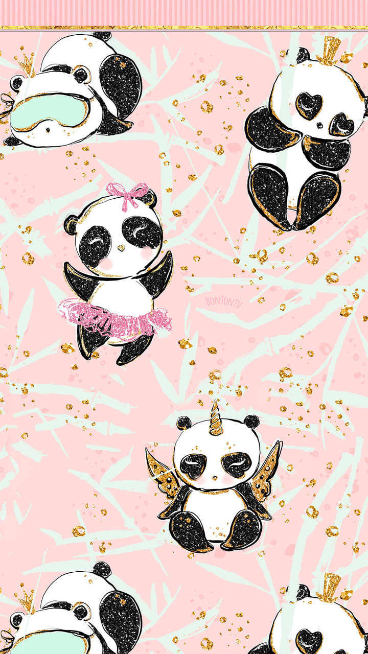 Cute Wallpaper, Painting, And Panda Image - Cute Panda Aesthetic Background - HD Wallpaper 