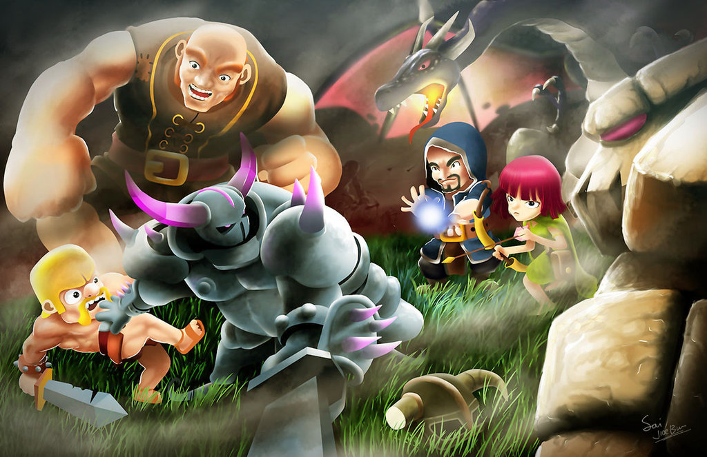 Clash Of Clans Artwork Wallpaper - Clash Of Clan Fanart - HD Wallpaper 