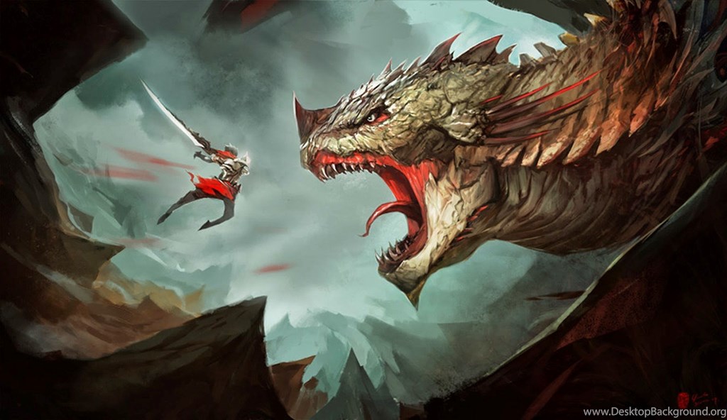 Dragon Warrior Wallpapers Coc - Giant Dragon Art - HD Wallpaper 
