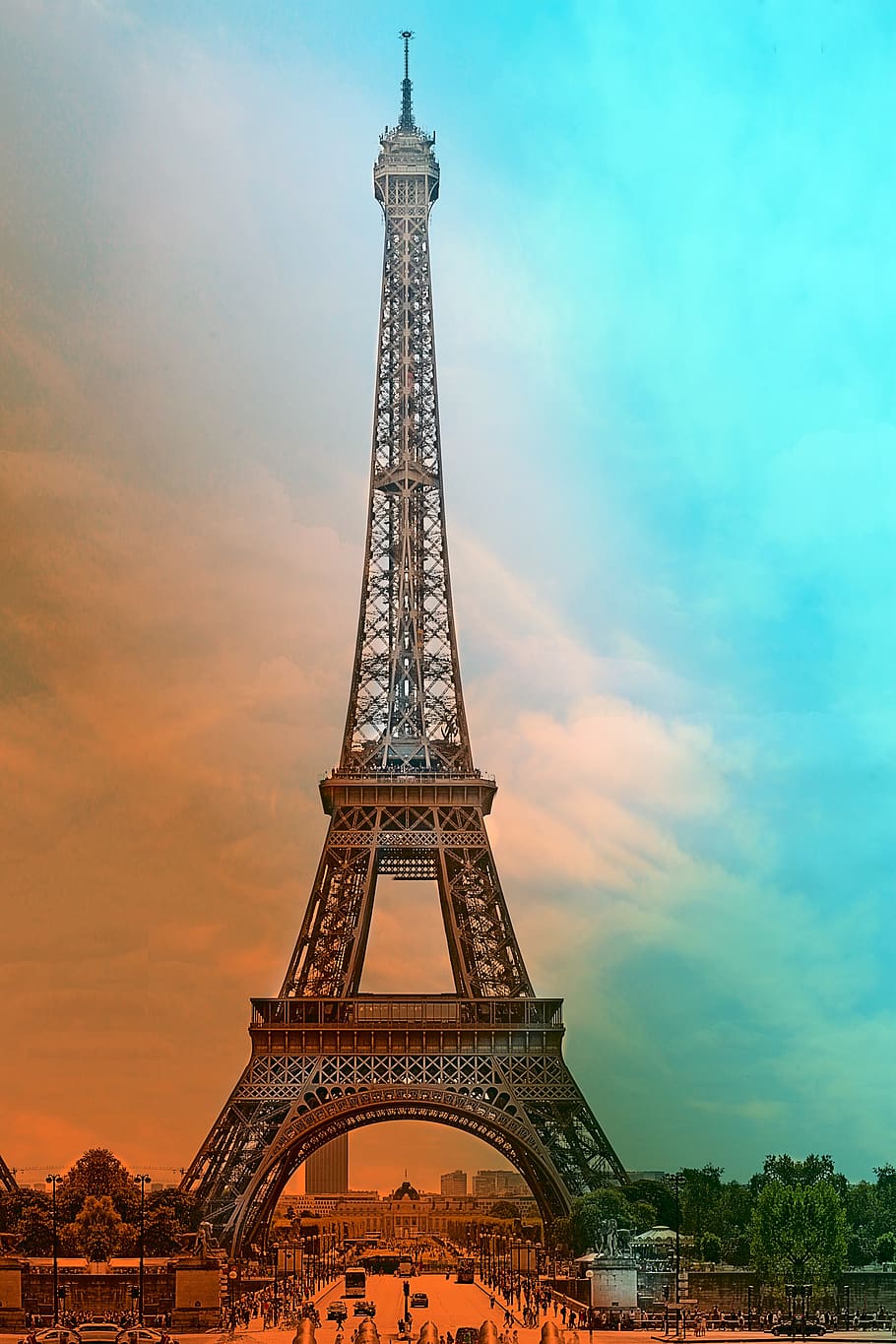 Eiffel Tower, Paris, France, Sights, Sunset, Lockscreen - Eiffel Tower - HD Wallpaper 