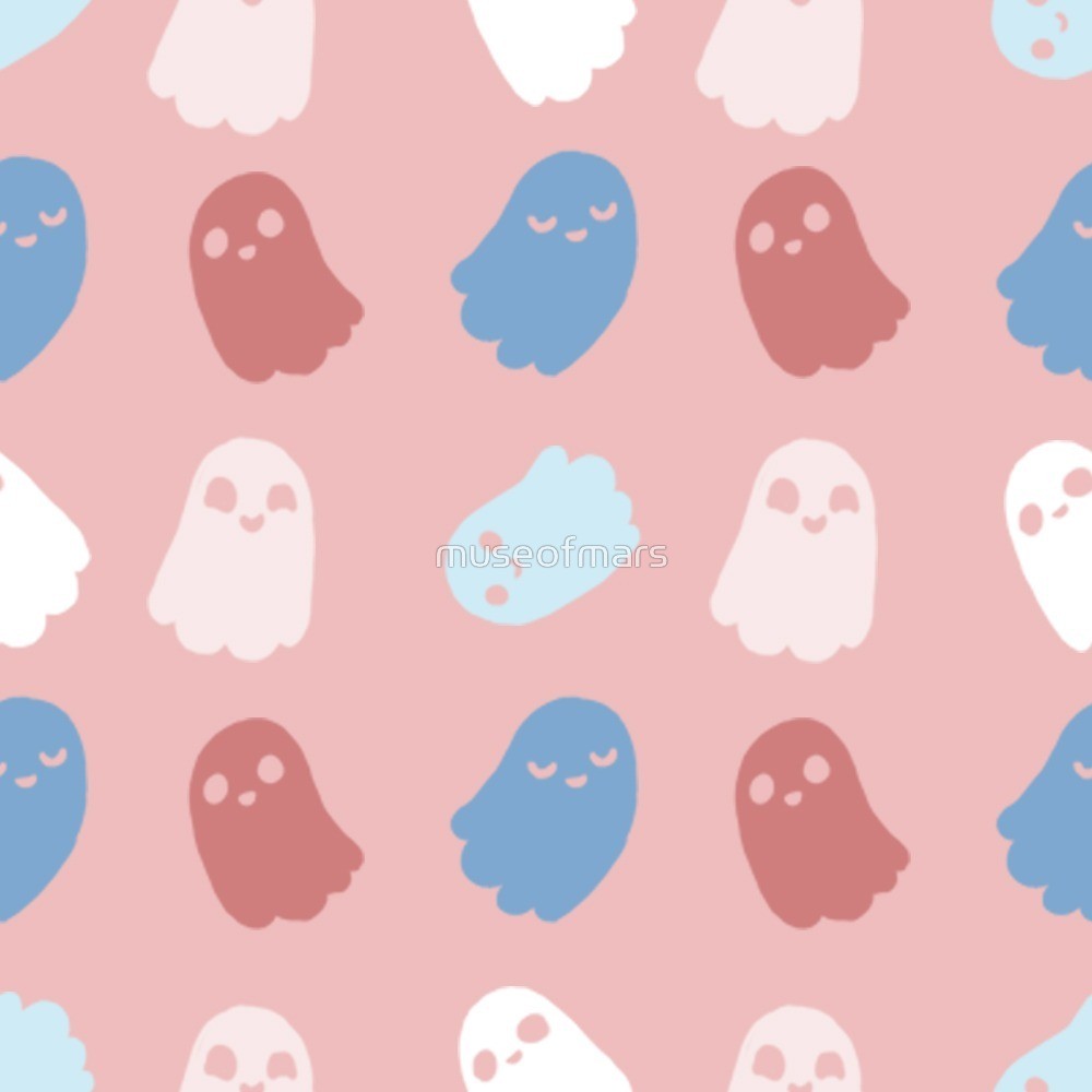 Cute Ghost Wallpaper Pink - HD Wallpaper 