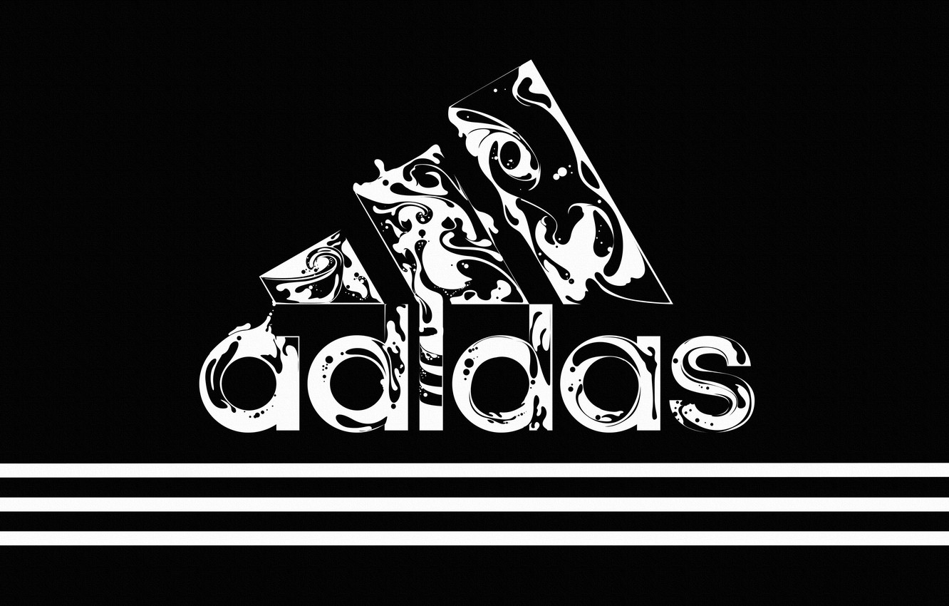 Photo Wallpaper Black, Strip, Style, Background, Adidas, - Adidas Logos - HD Wallpaper 