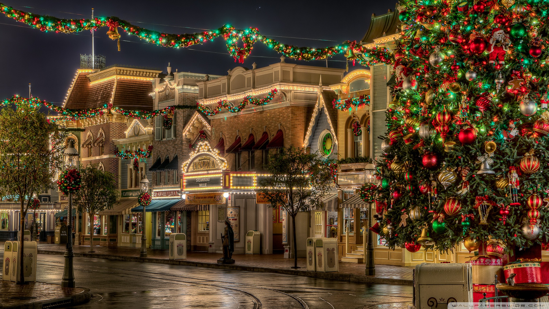 Disneyland Christmas Wallpaper-1920x1080 - Christmas Wallpaper Disneyland - HD Wallpaper 