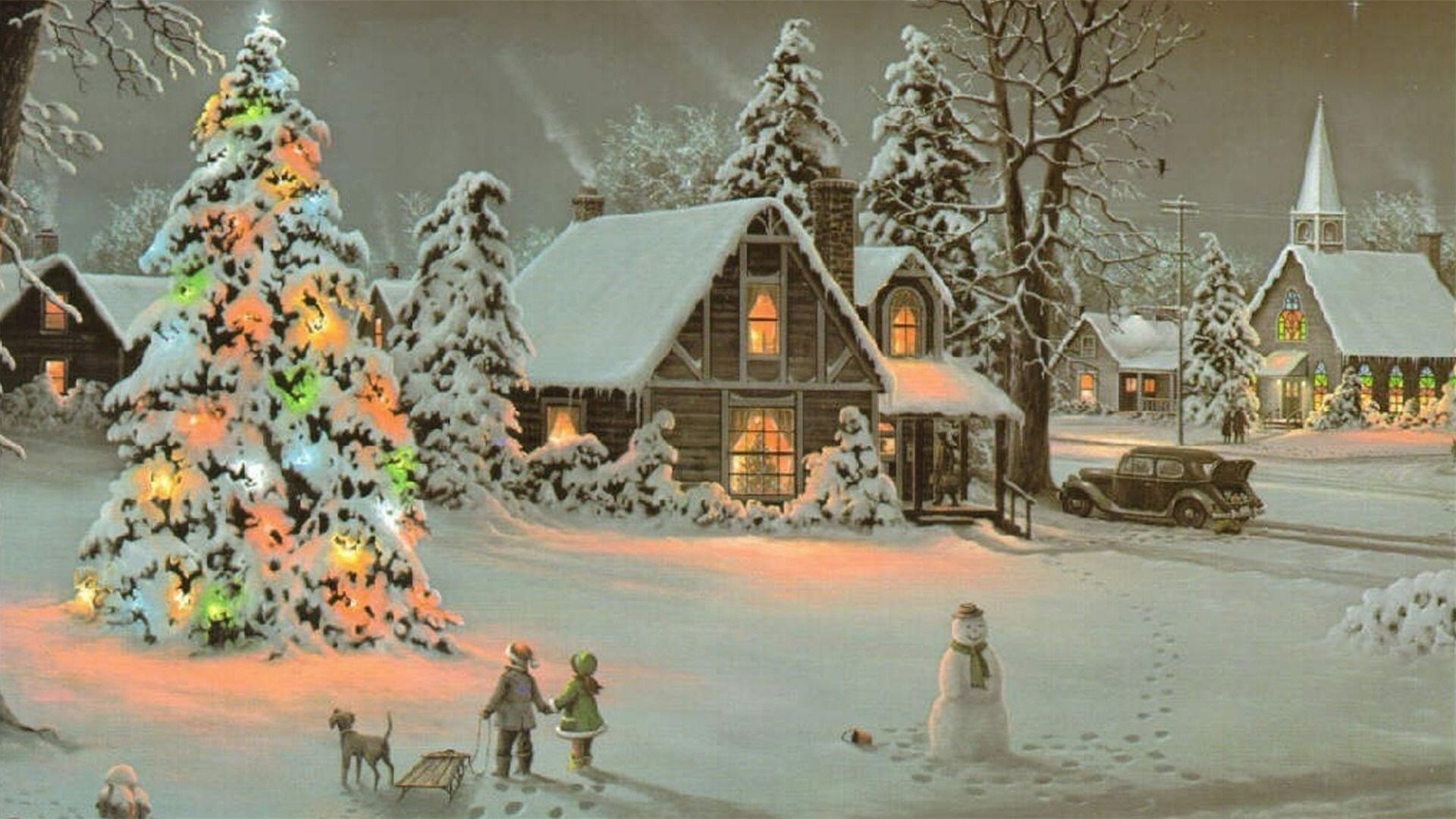 545 Vintage Xmas Wallpaper free Download - MyWeb