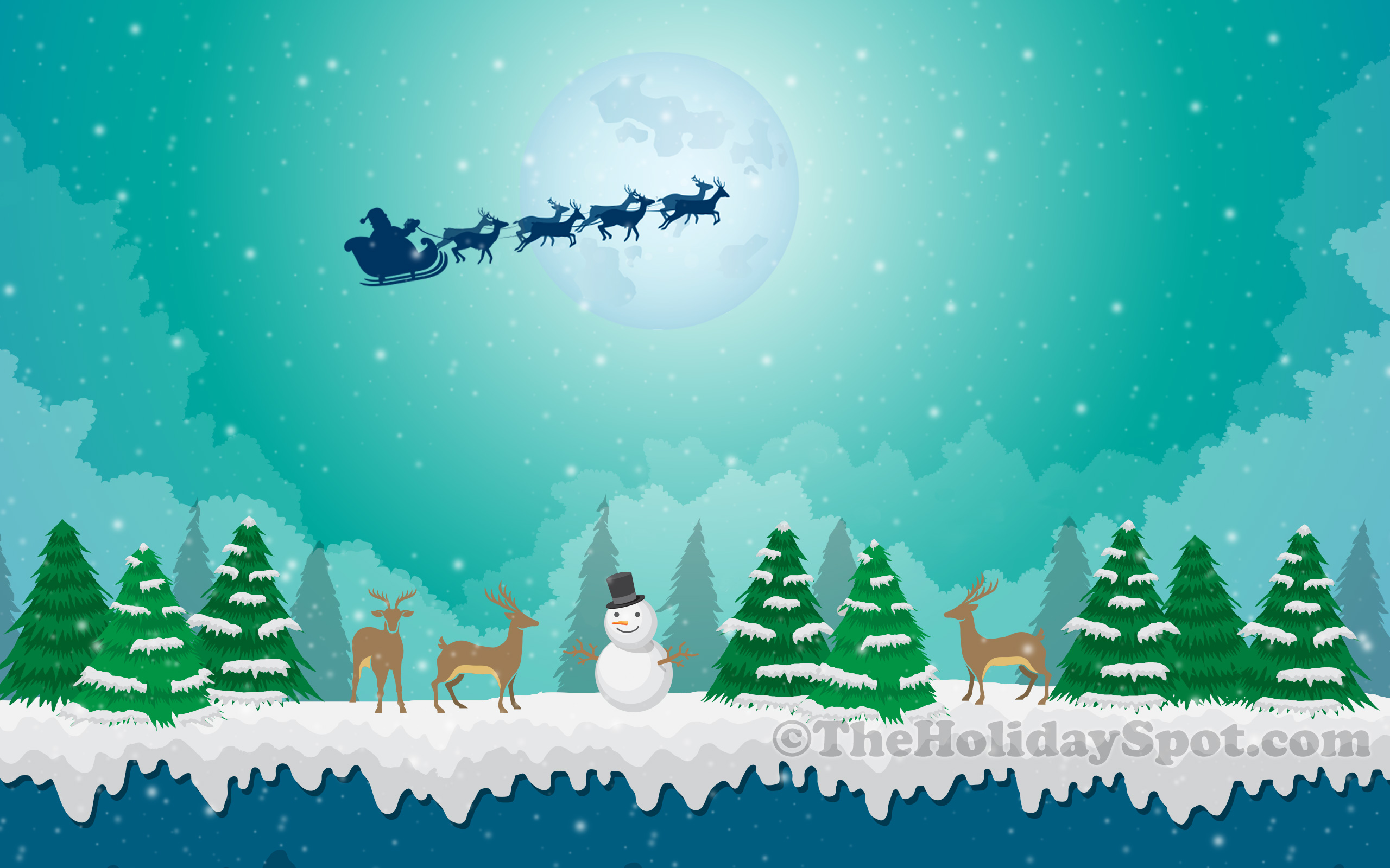 Cartoon Christmas Background Download - HD Wallpaper 