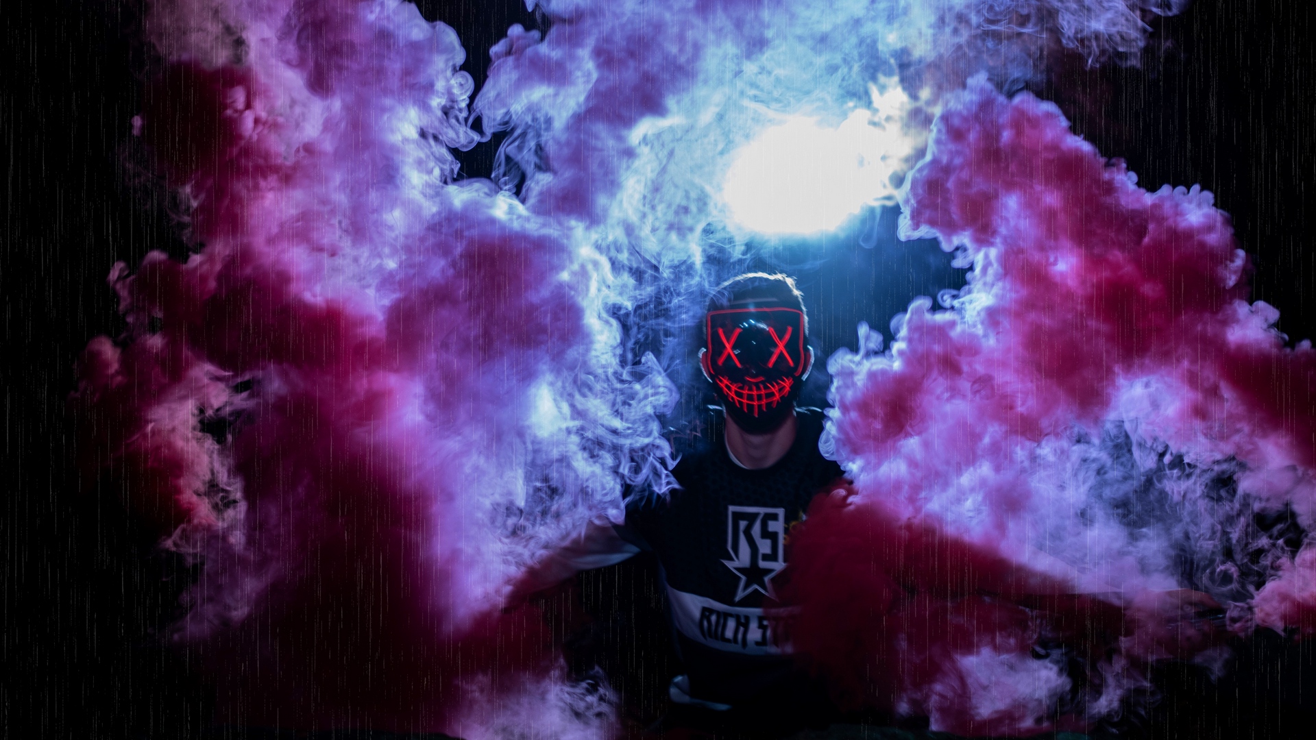 Wallpaper Man, Mask, Colored Smoke, Anonymous - Anonymous Smoke - HD Wallpaper 