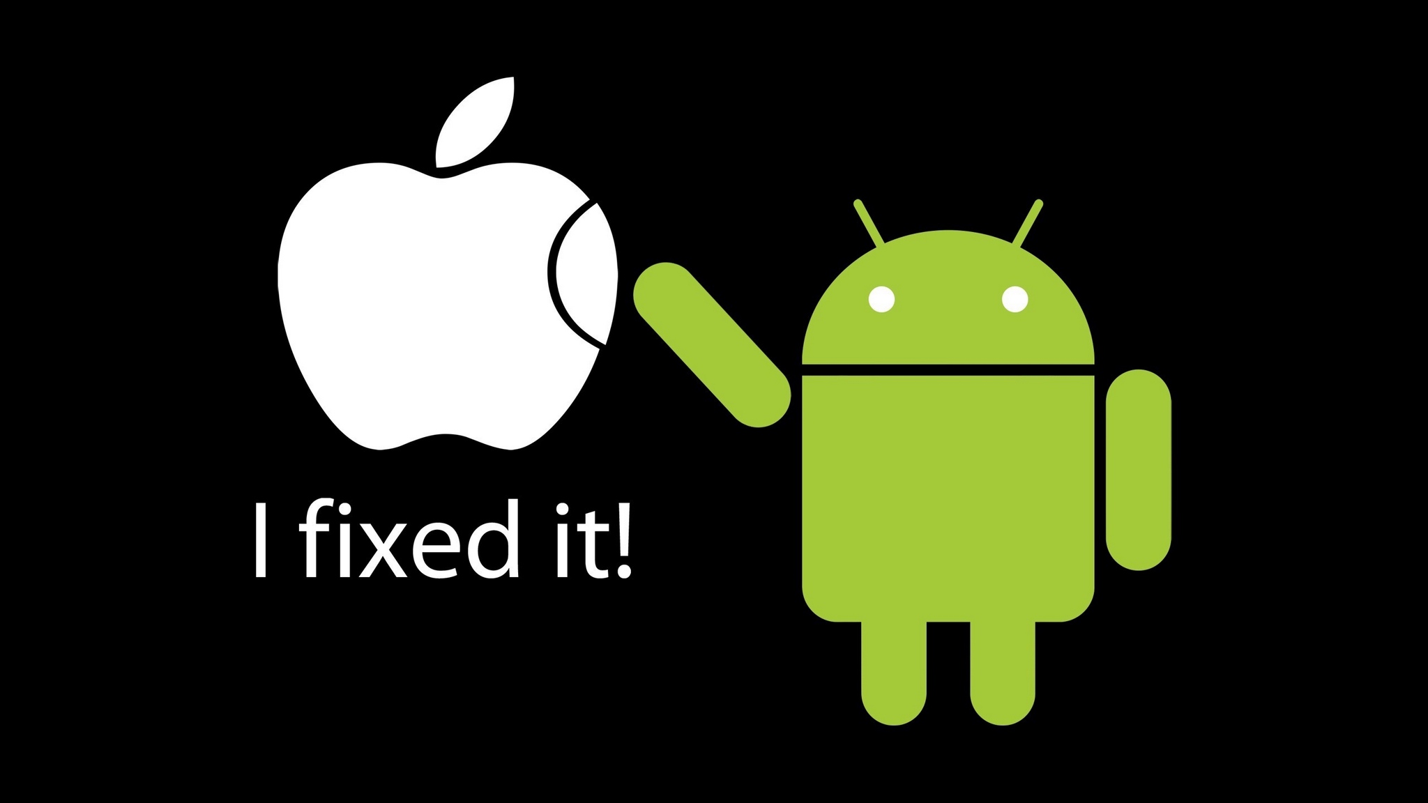 1920x1080, Wallpapers For > Android Vs Apple Hd Wallpaper - Fixed It Apple Android - HD Wallpaper 