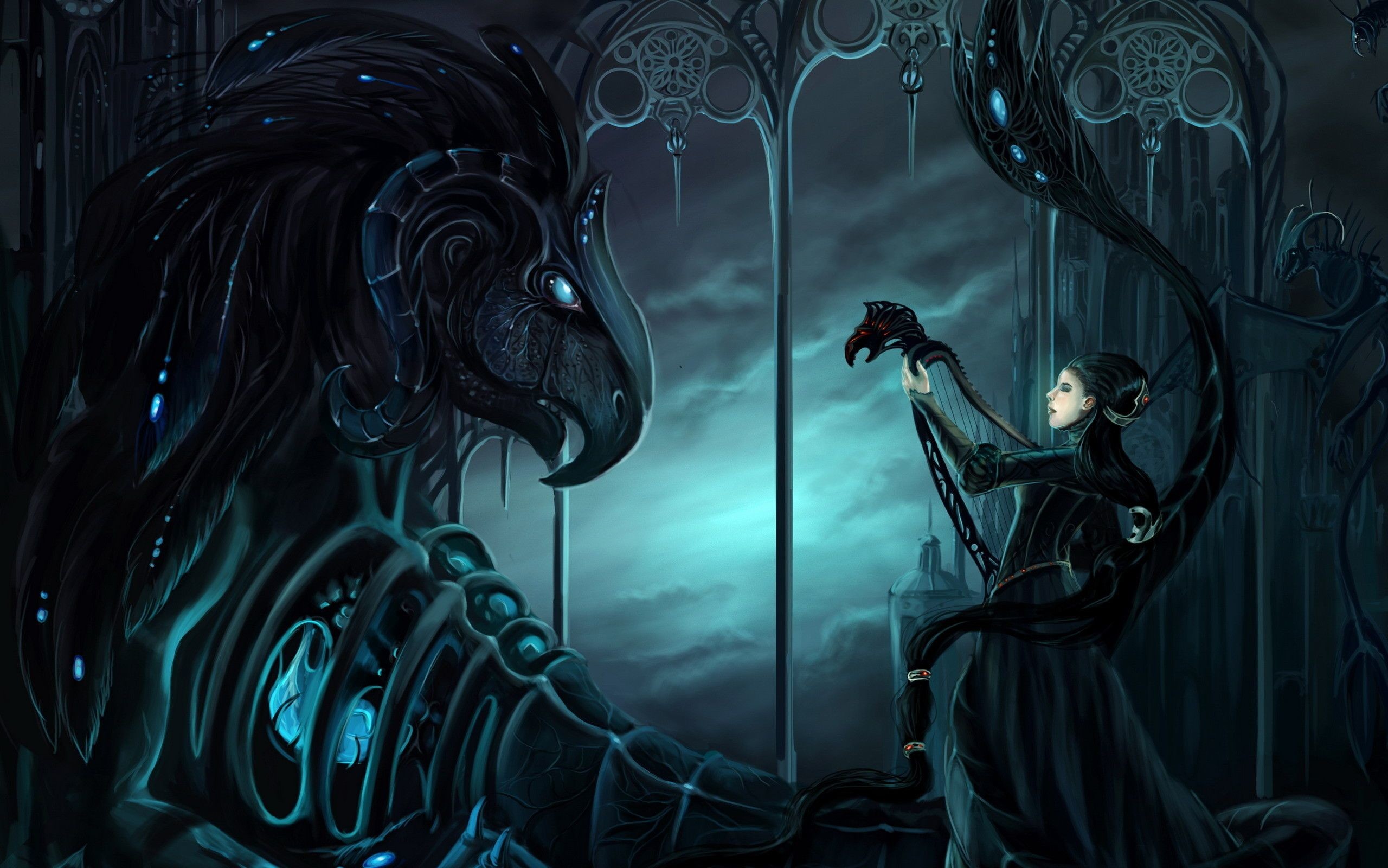 Gothic Wallpaper For Pc - Dark Gothic Fantasy Art - HD Wallpaper 