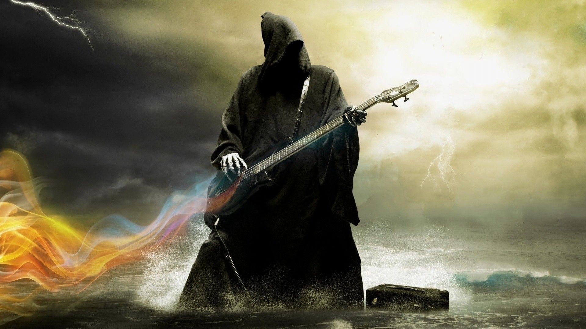 Grim Reaper, Bass Guitars, Creativity, Gothic - HD Wallpaper 