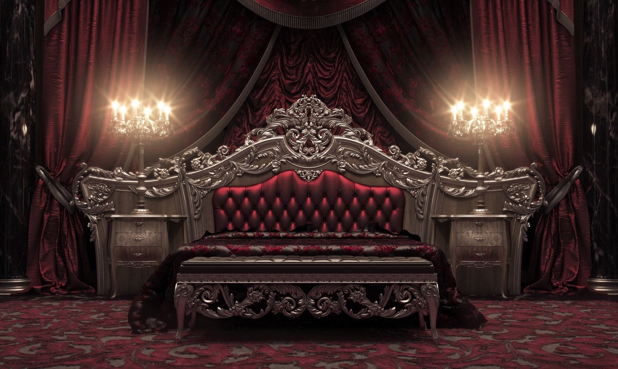 Gothic Skull Paisley Mardi Gras Wallpaper Mural - Victorian Gothic Bedroom - HD Wallpaper 