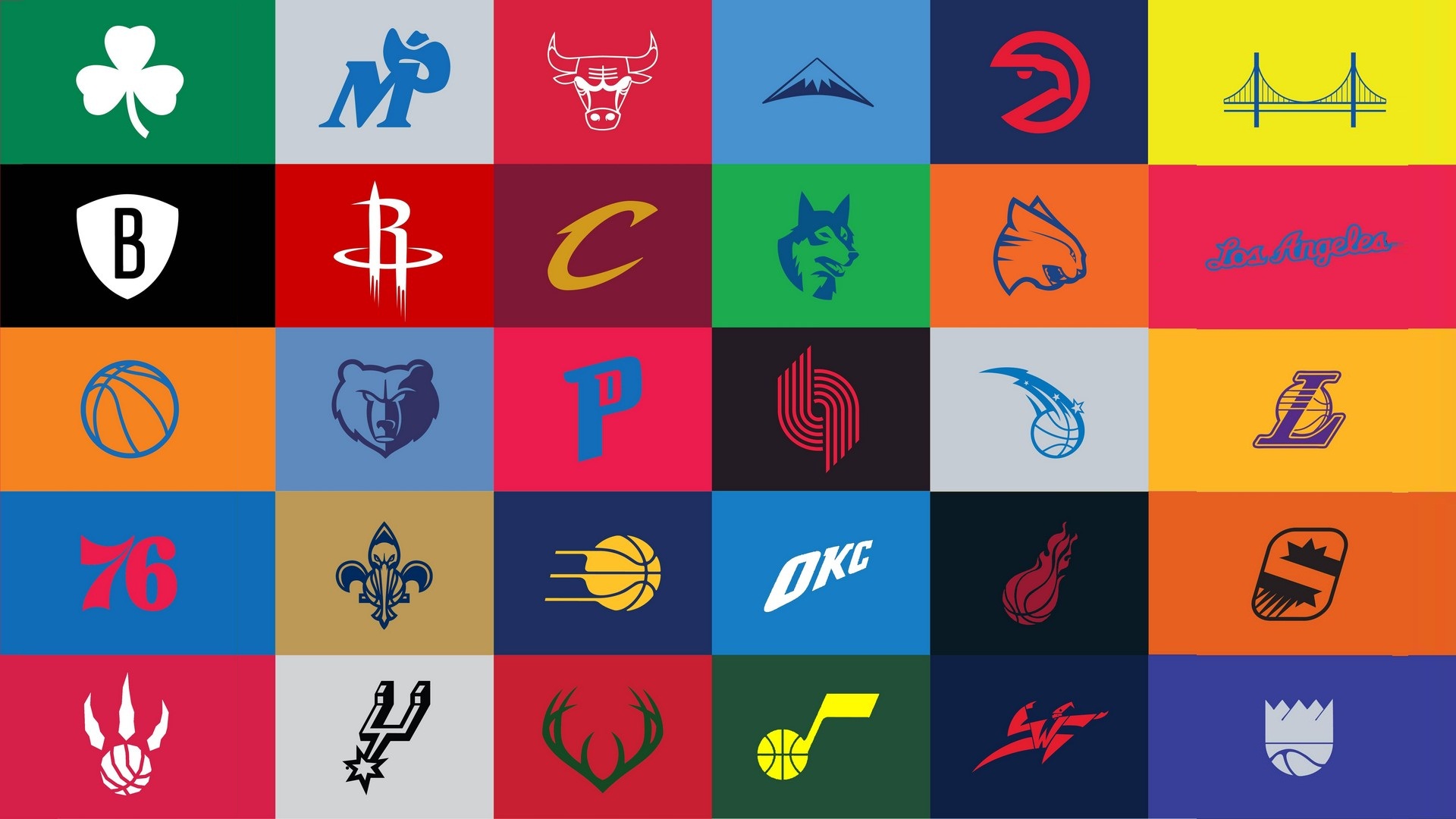 Minimalist Nba Logos - HD Wallpaper 