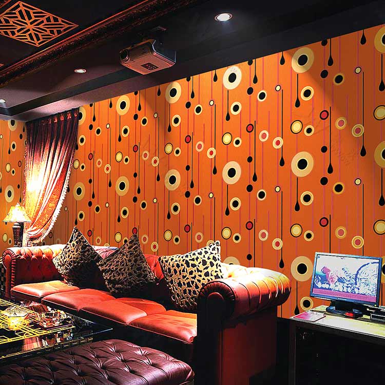 Ktv Room Wall Decoration Psychedelic Metallic Wallpaper - Simple Ktv Room Interior Design - HD Wallpaper 