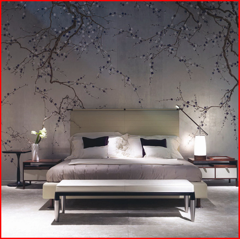 Chinoiserie Wallpaper Plum Blossom Non-woven Hand Made - Nice Wallpaper For Bedroom - HD Wallpaper 