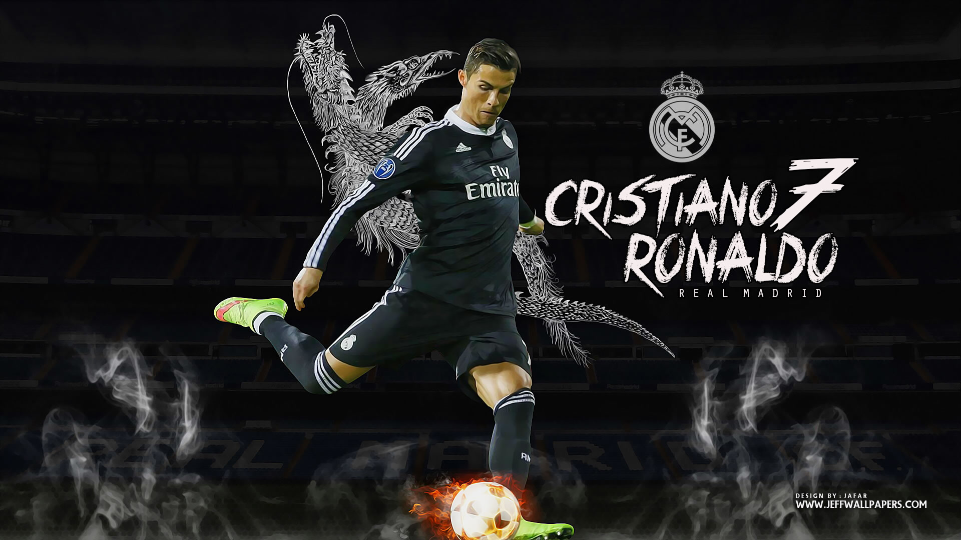 Cristiano Ronaldo Real Madrid Wallpaper By Jafarjeef - Cristiano Ronaldo Skills - HD Wallpaper 
