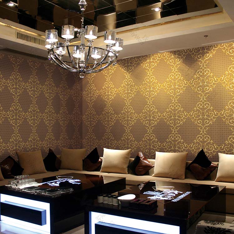 Luxury Metallic Wallpaper Golden Pvc Wallpaper For - Wall Paper For Ktv Room - HD Wallpaper 