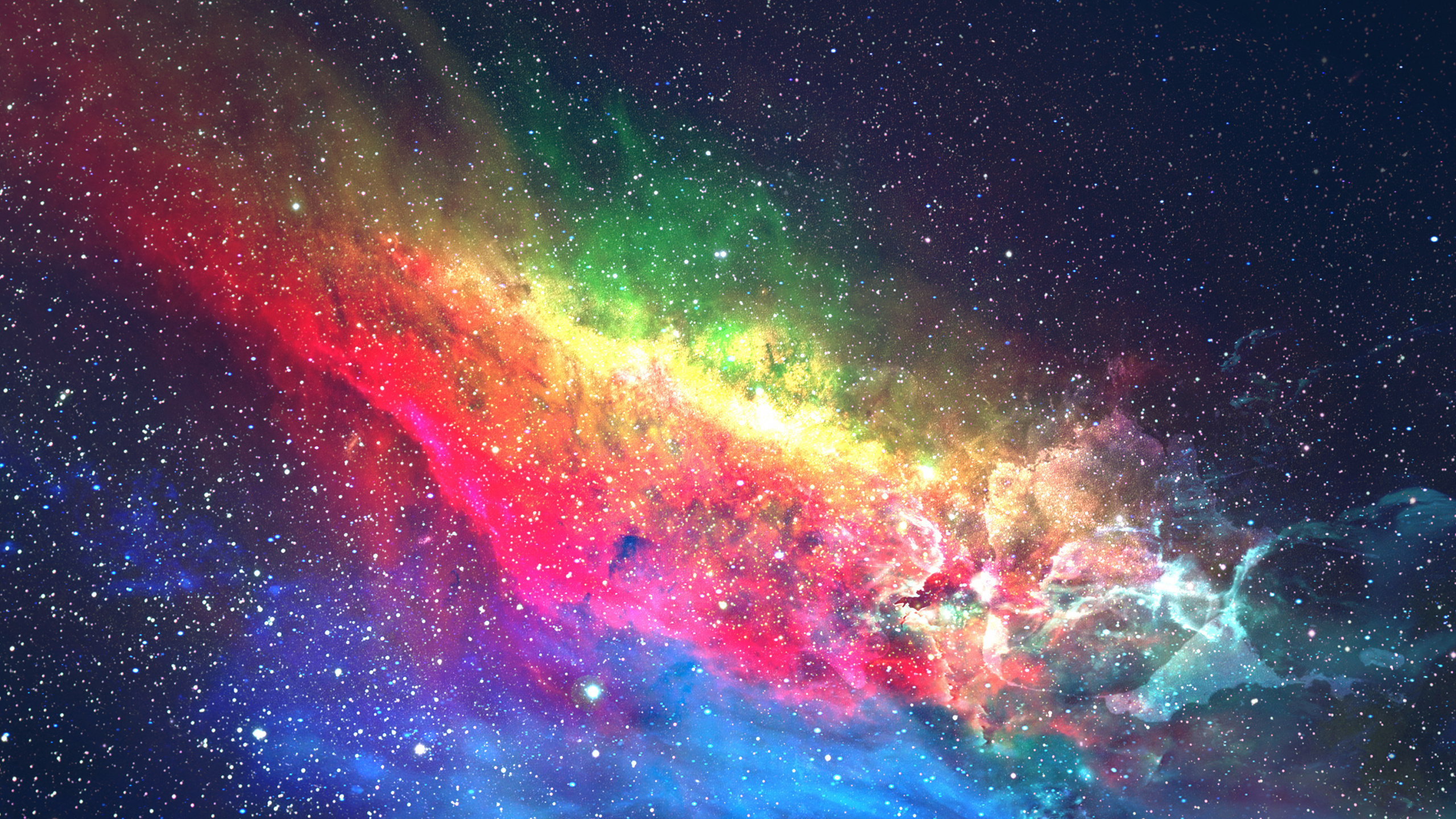 Colorful, Galaxy, Space, Digital Art, Wallpaper - Colorful Galaxy Wallpaper Hd - HD Wallpaper 