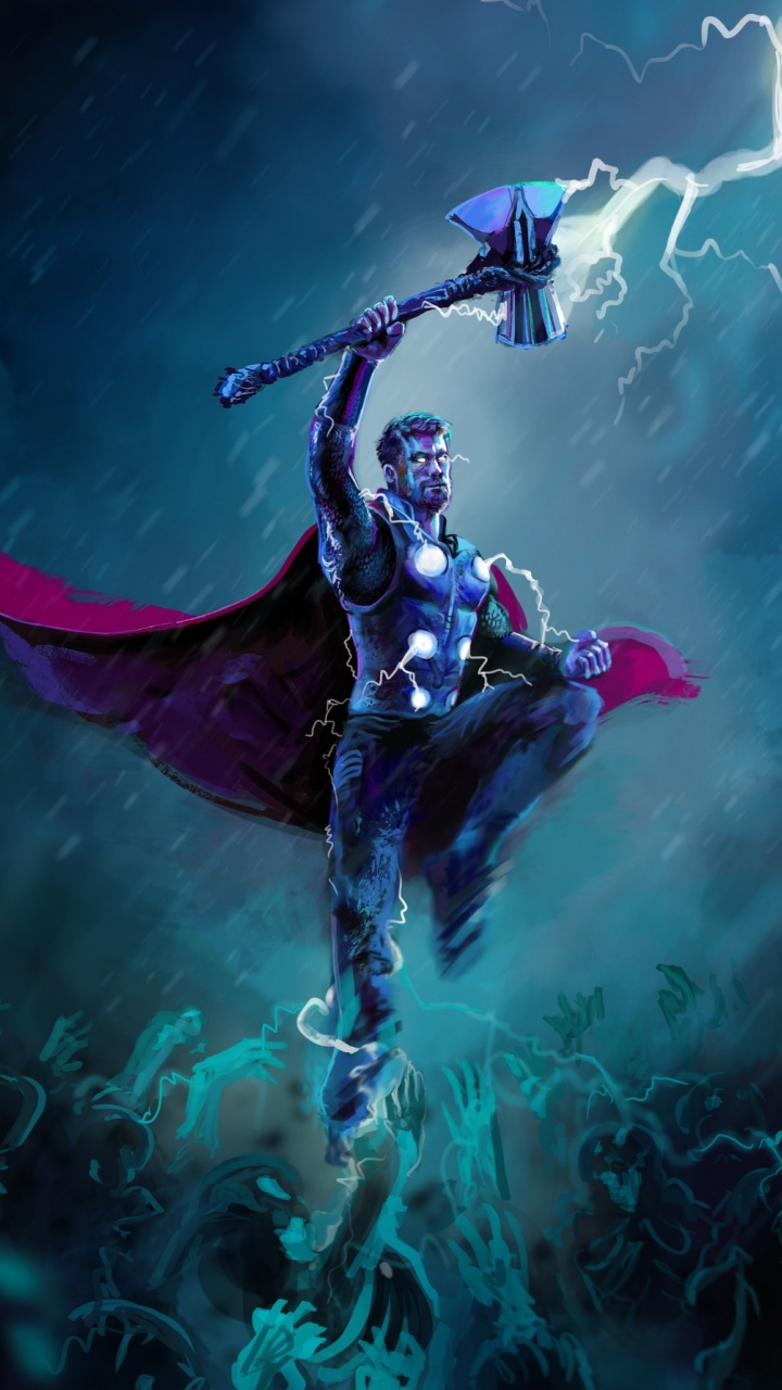 Thor, Thunder Storm, Artwork, Wallpaper - Thor Wallpaper Iphone - HD Wallpaper 