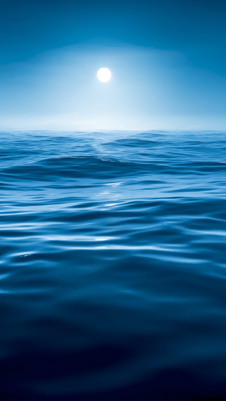 Blue Sea Water Night - 720 X 1280 Water - HD Wallpaper 