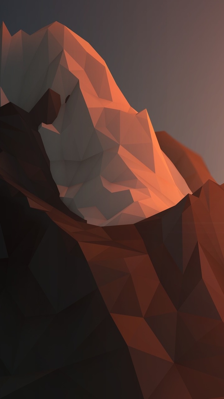 Geometry, Snow, Rock, Rendering, Minimalism, Mountains, - Mountain Minimalist Wallpaper Iphone - HD Wallpaper 