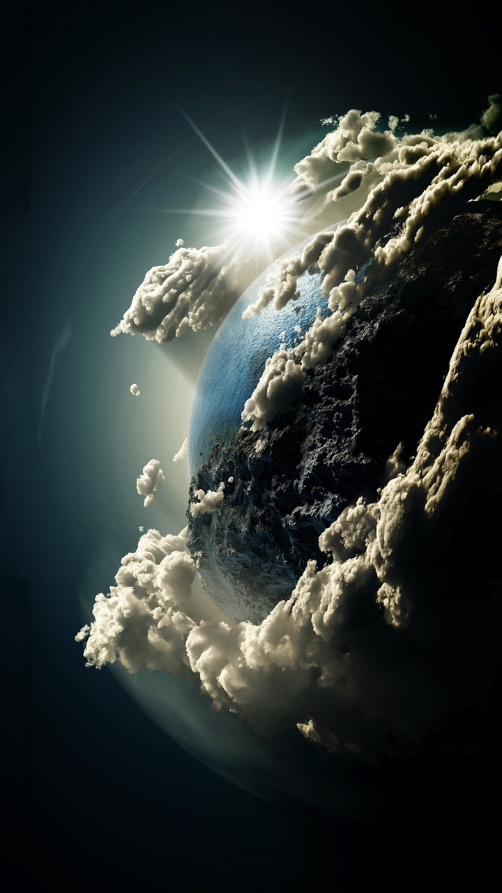 Beautiful Sky World Wallpaper - Cloudy Earth From Space - HD Wallpaper 