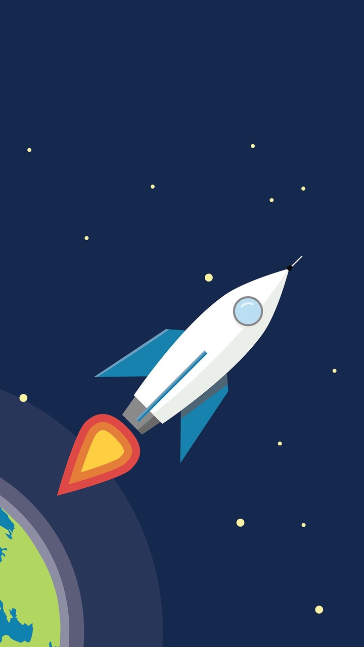 Earth Rocket Minimalism Wallpaper - Rocket To The Mars - HD Wallpaper 