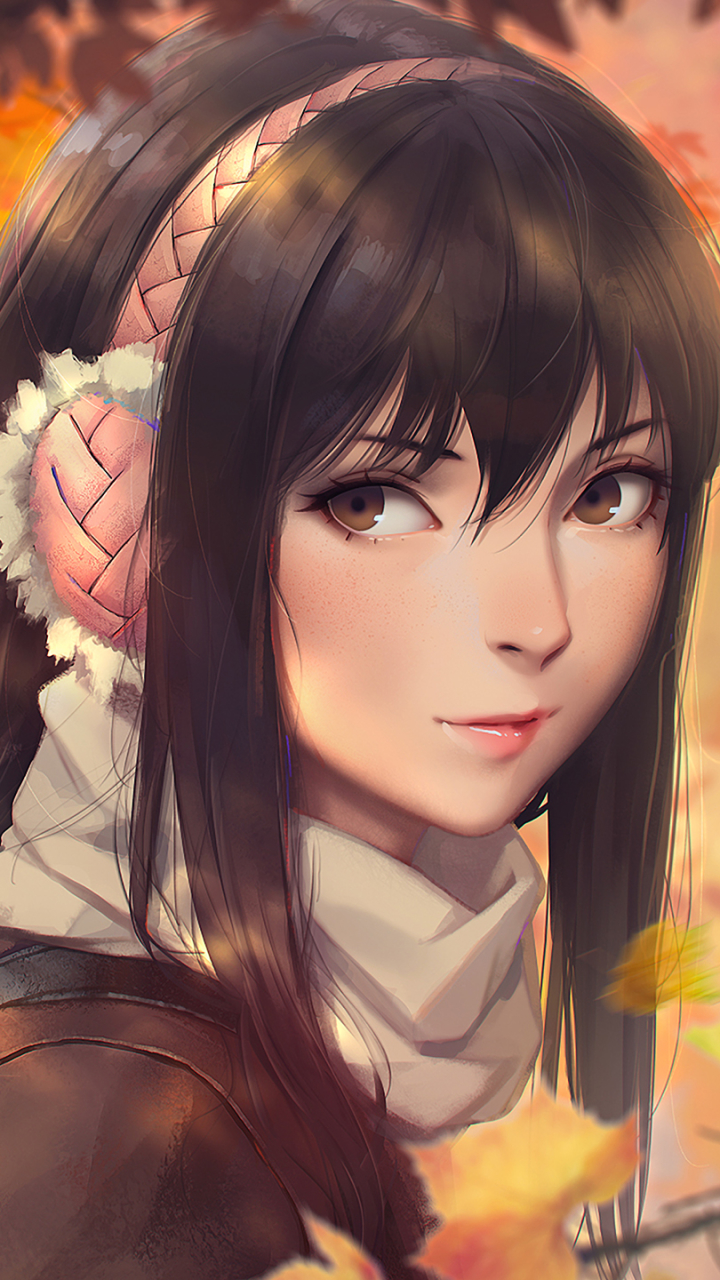 Kana - Gambar Anime Girl Autumn - HD Wallpaper 
