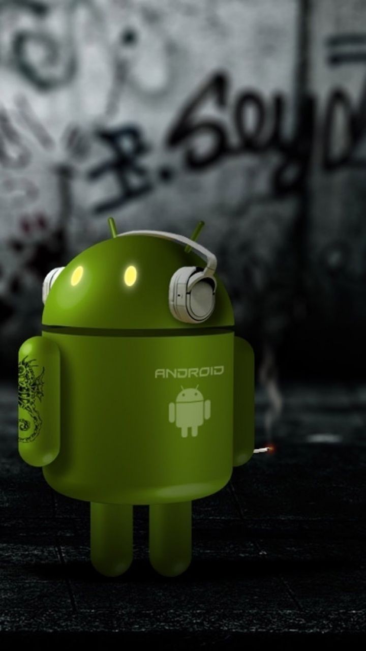 Robot Android Dark Wallpaper For Mobile Wallpapers - Android Para Fondo De Pantalla - HD Wallpaper 