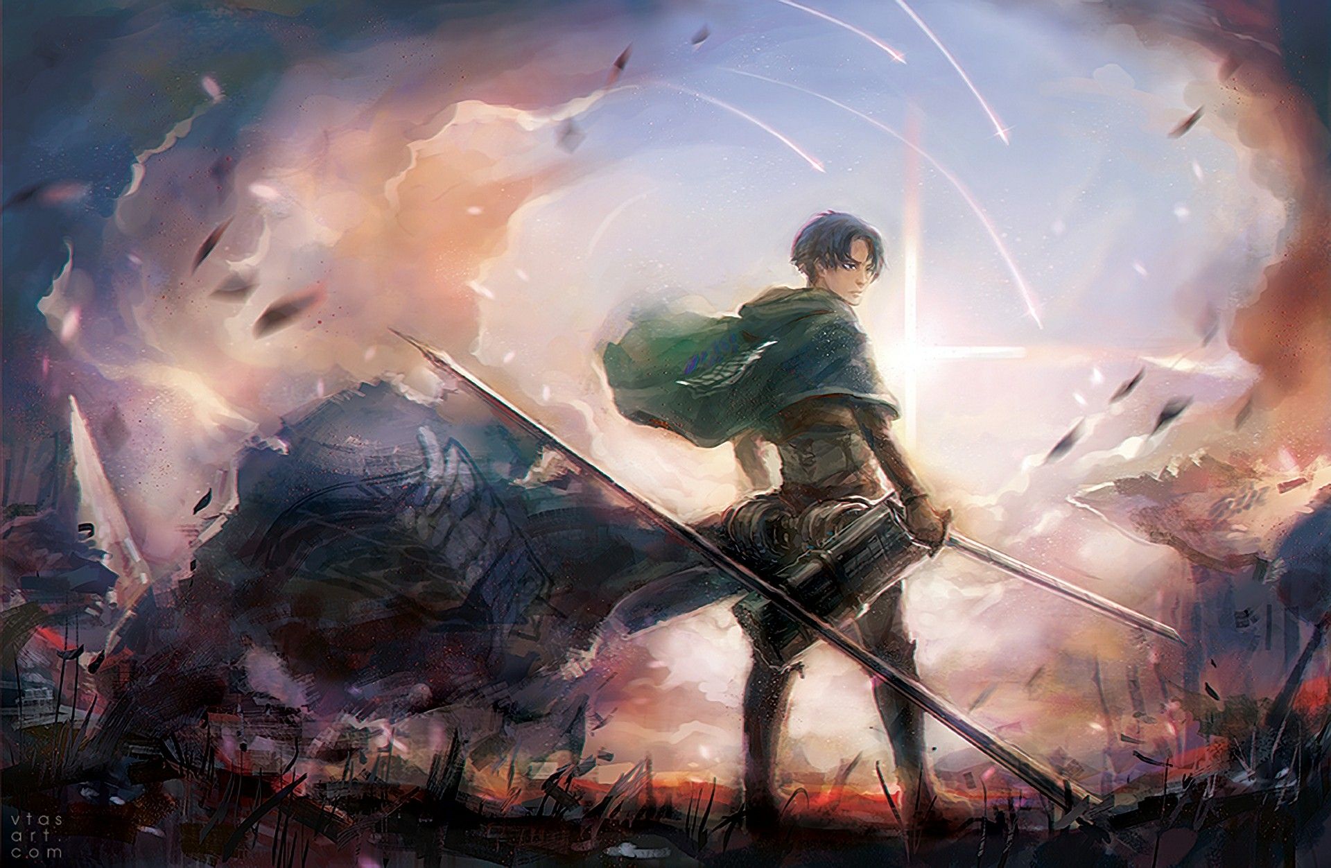 Attack On Titans Wallpaper Levi - HD Wallpaper 