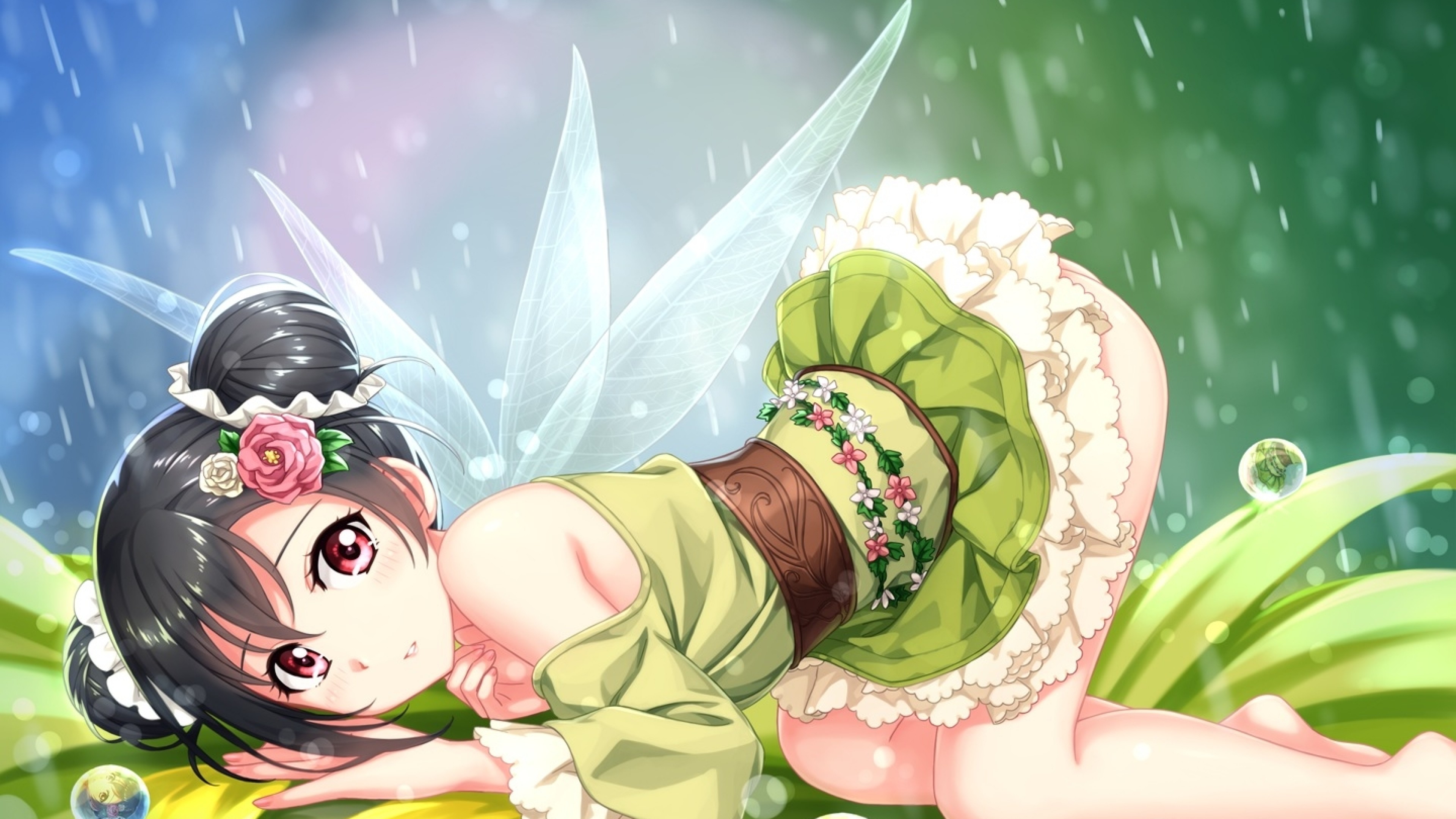 Yazawa Nico, Love Live, Fairy, Wings, Dress, Lying - Fairy Nico Yazawa - HD Wallpaper 