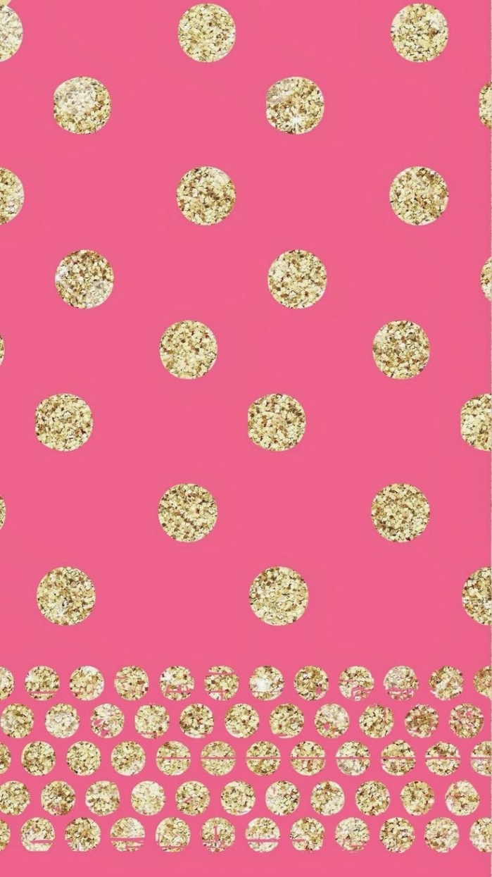 Iphone 5 Wallpaper Tumblr Girly Pink 736×1,311 Pixeles - Pink Glitter Polka Dot Background - HD Wallpaper 